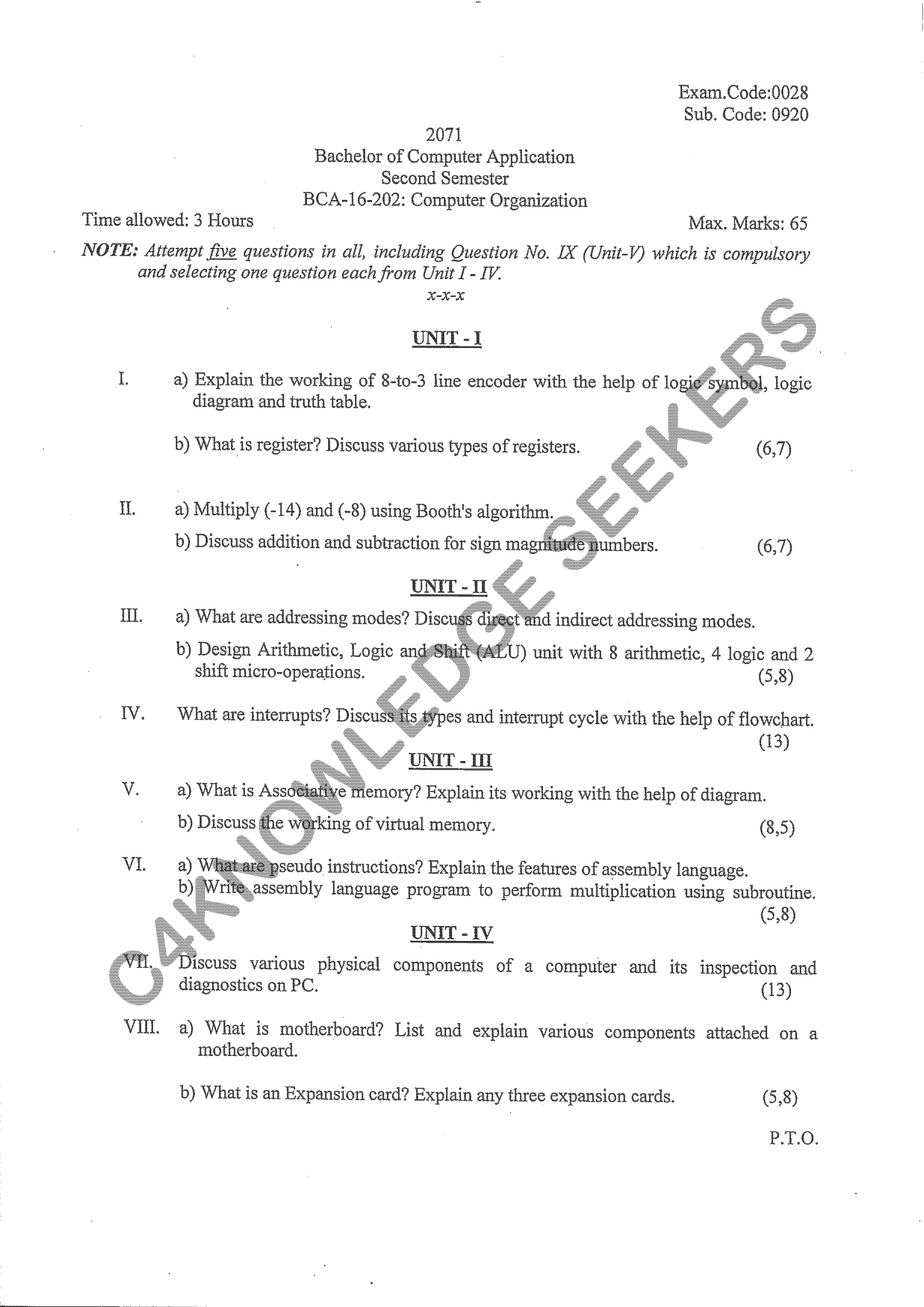 Question Paper 2021