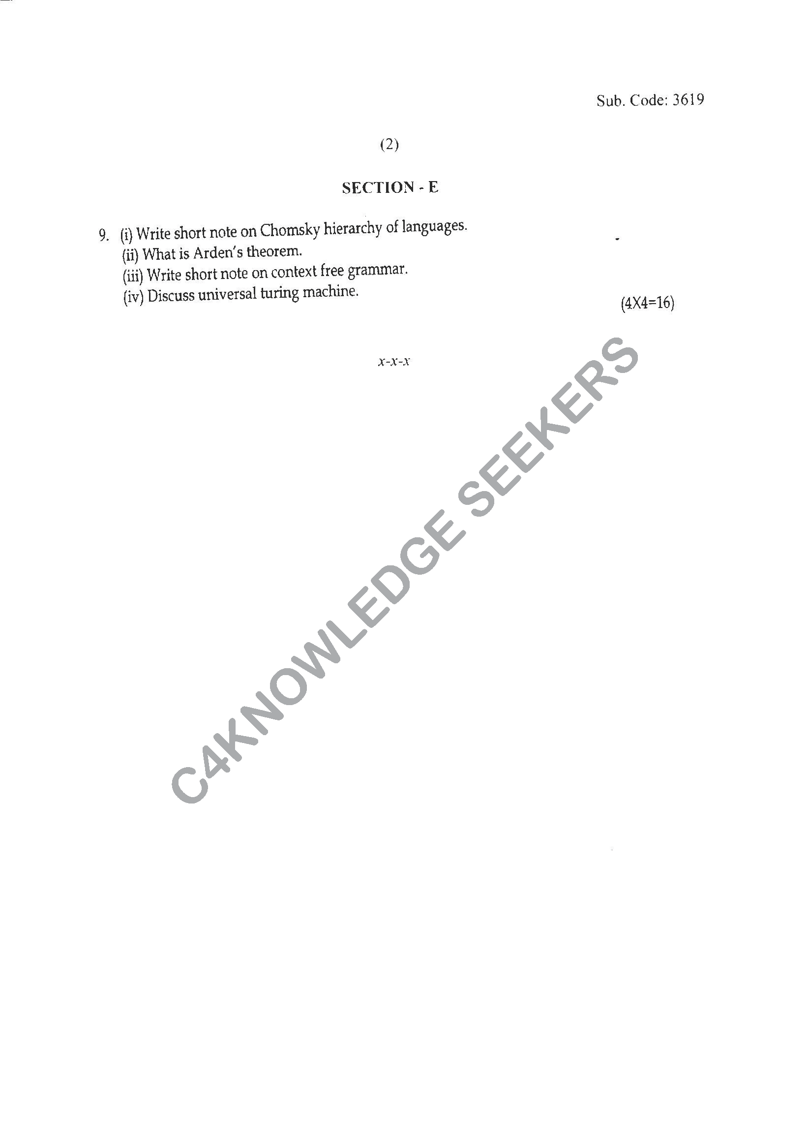 Question Paper 2021