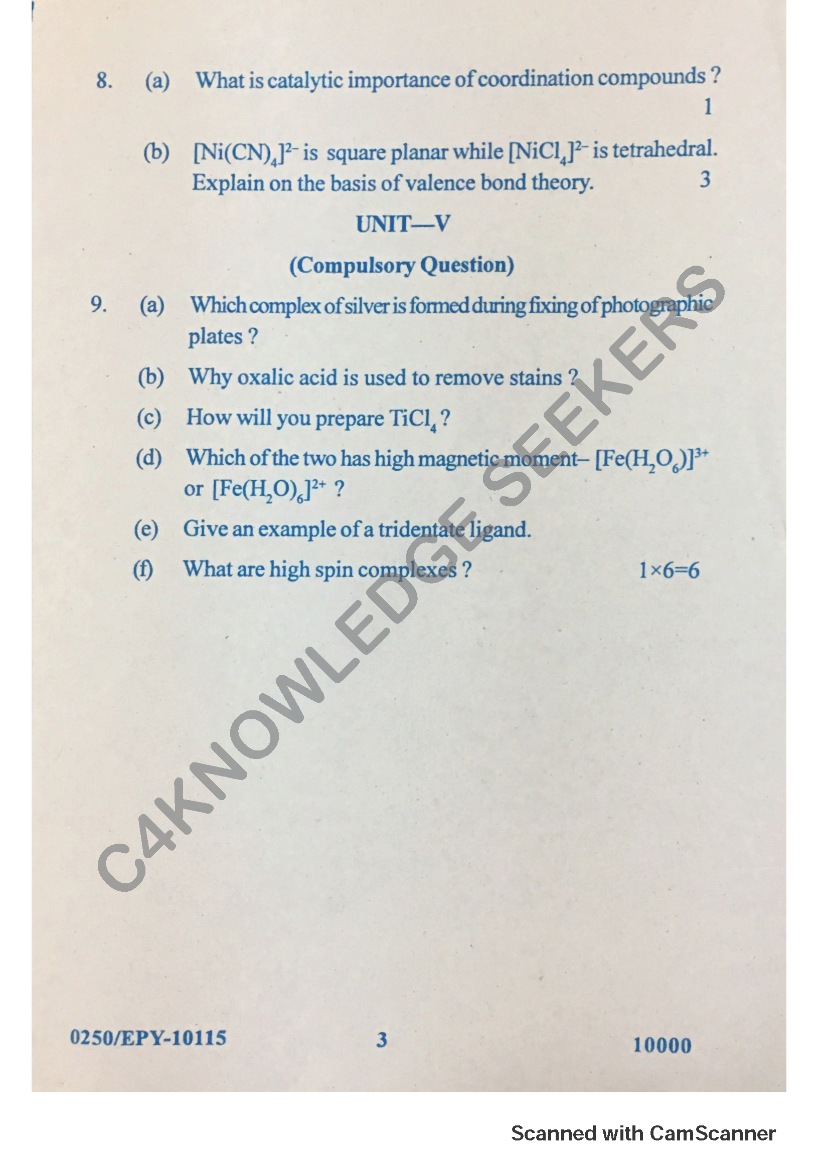 Question Paper 2018