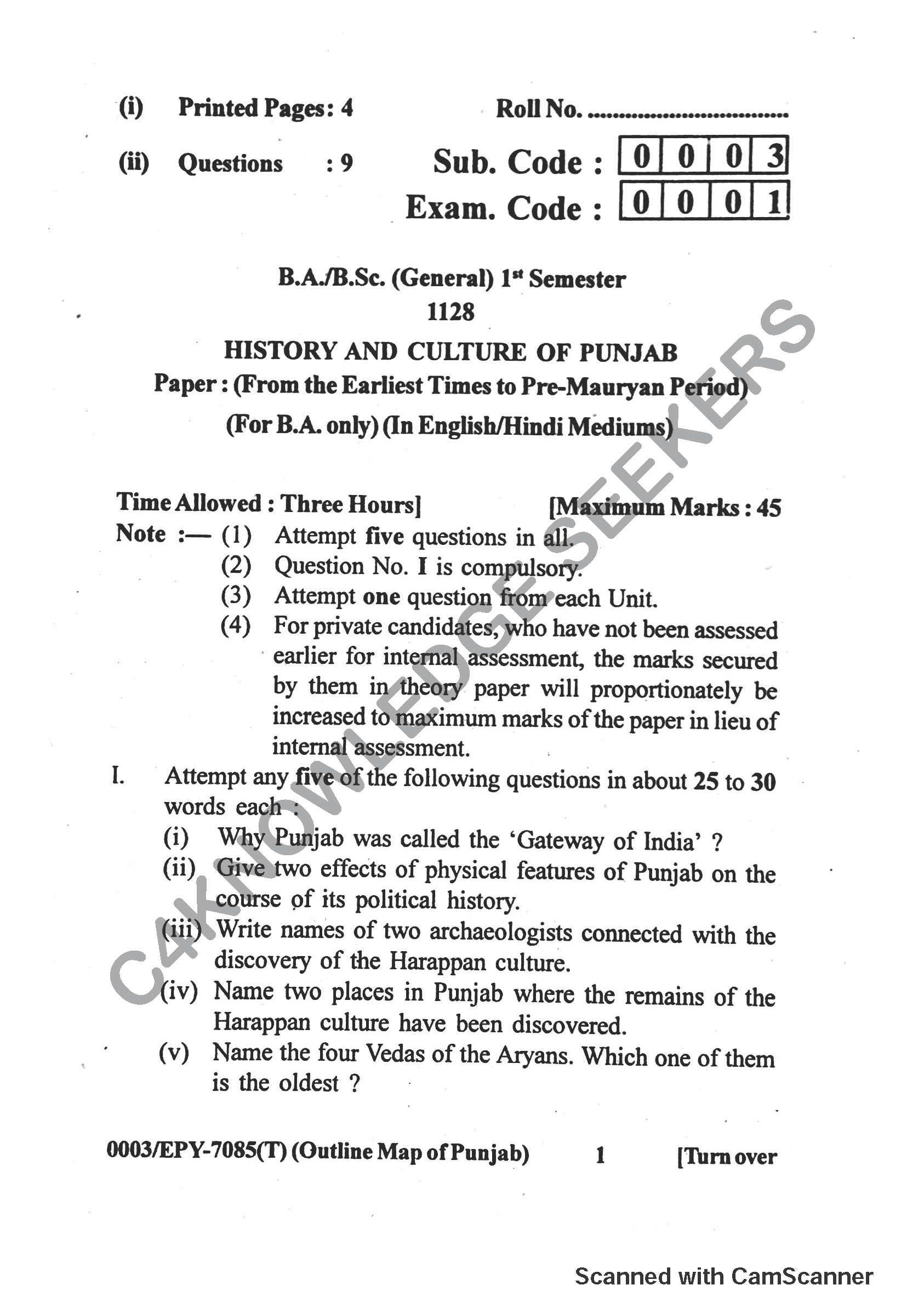 Question Paper 2018