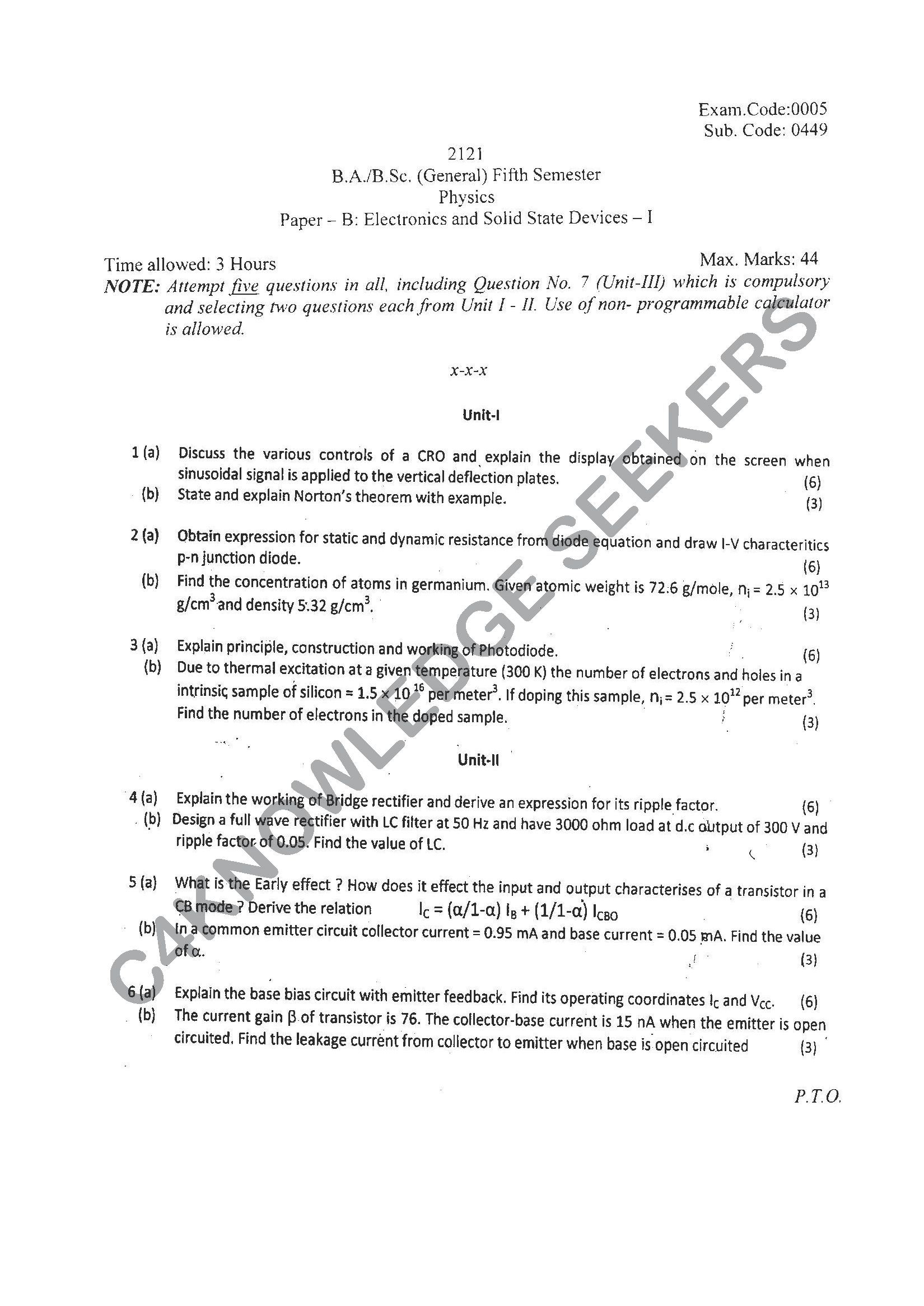 Question Paper 2021