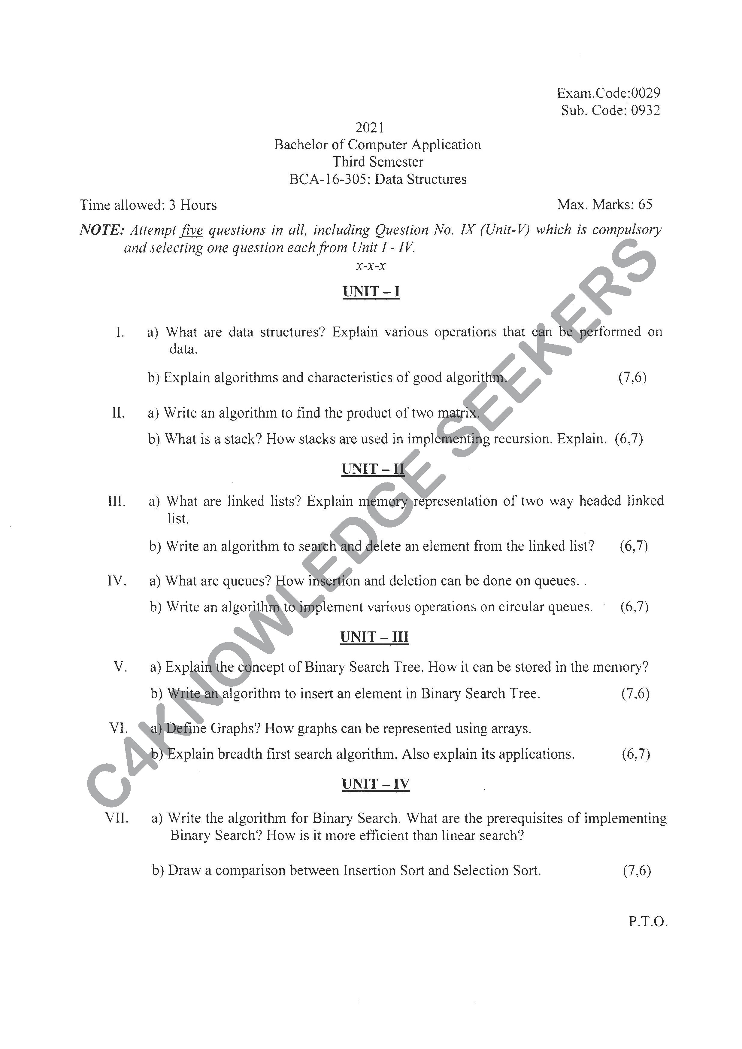 Question Paper 2020