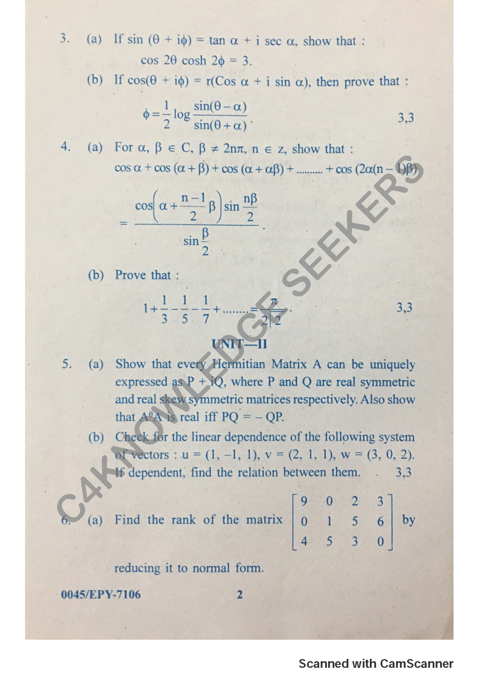 Question Paper 2018