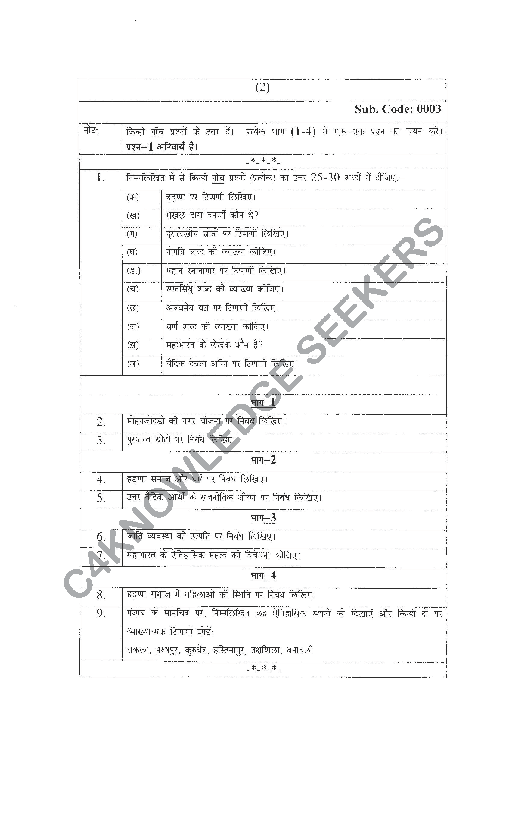 Question Paper 2021