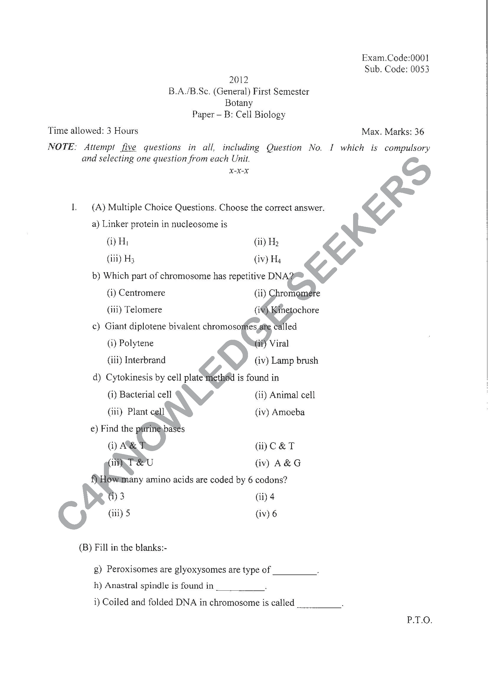 Question Paper 2021