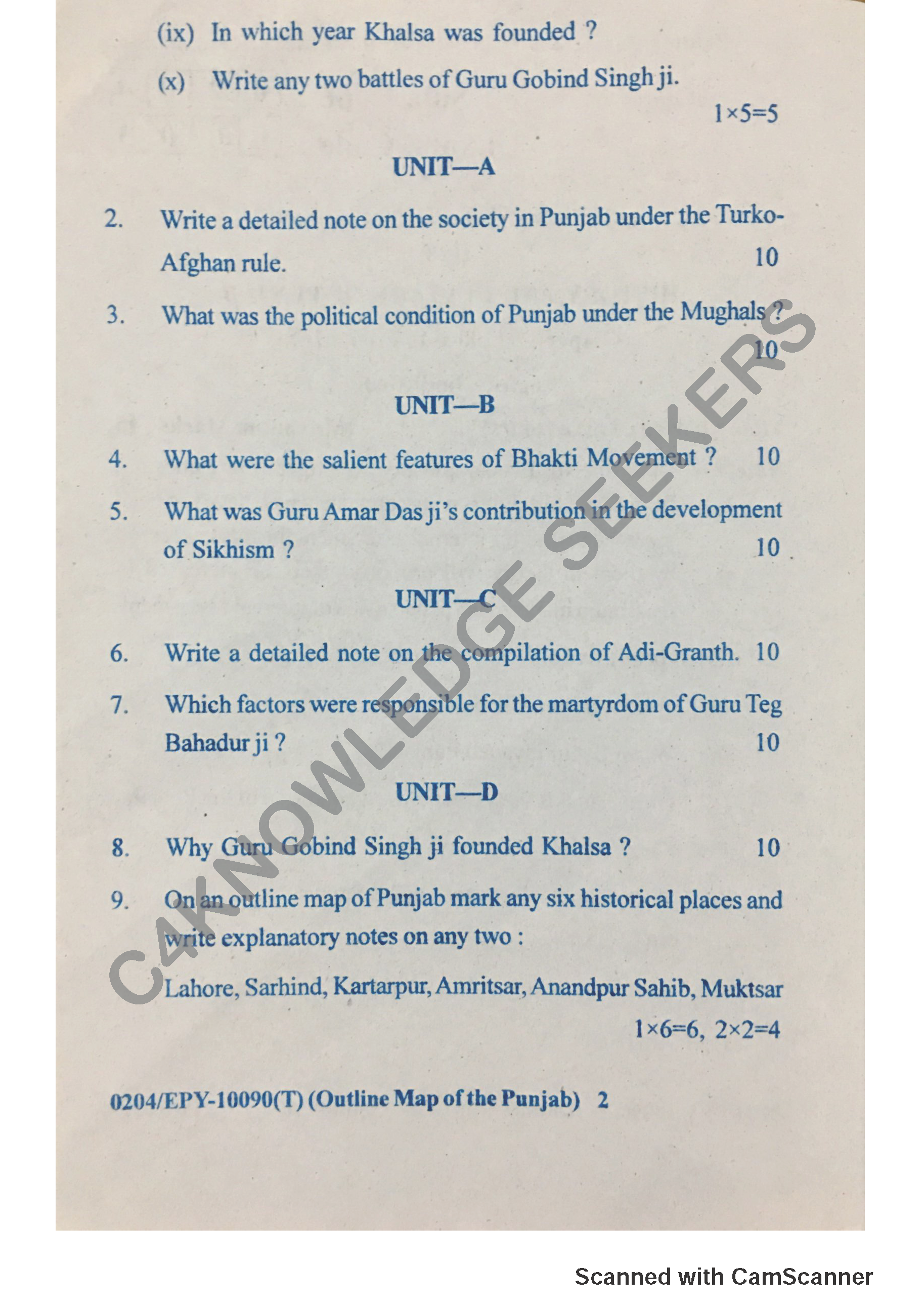 Question Paper 2018