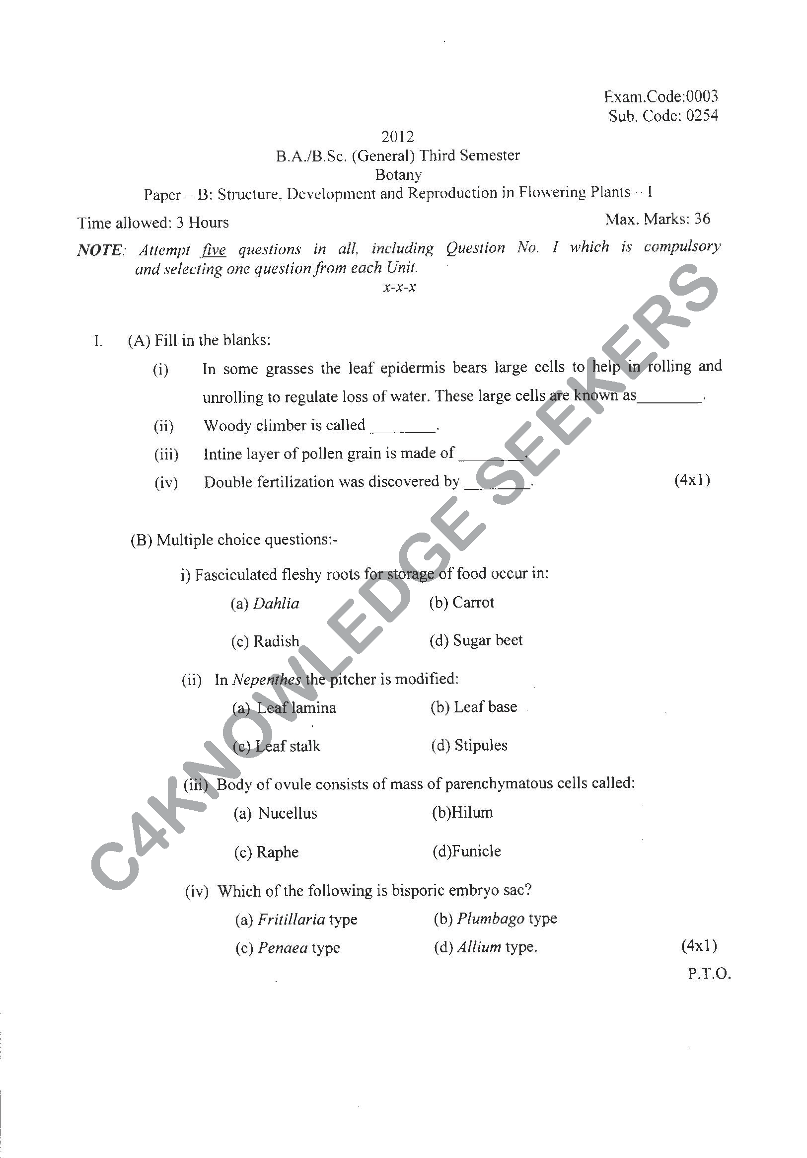Question Paper 2021