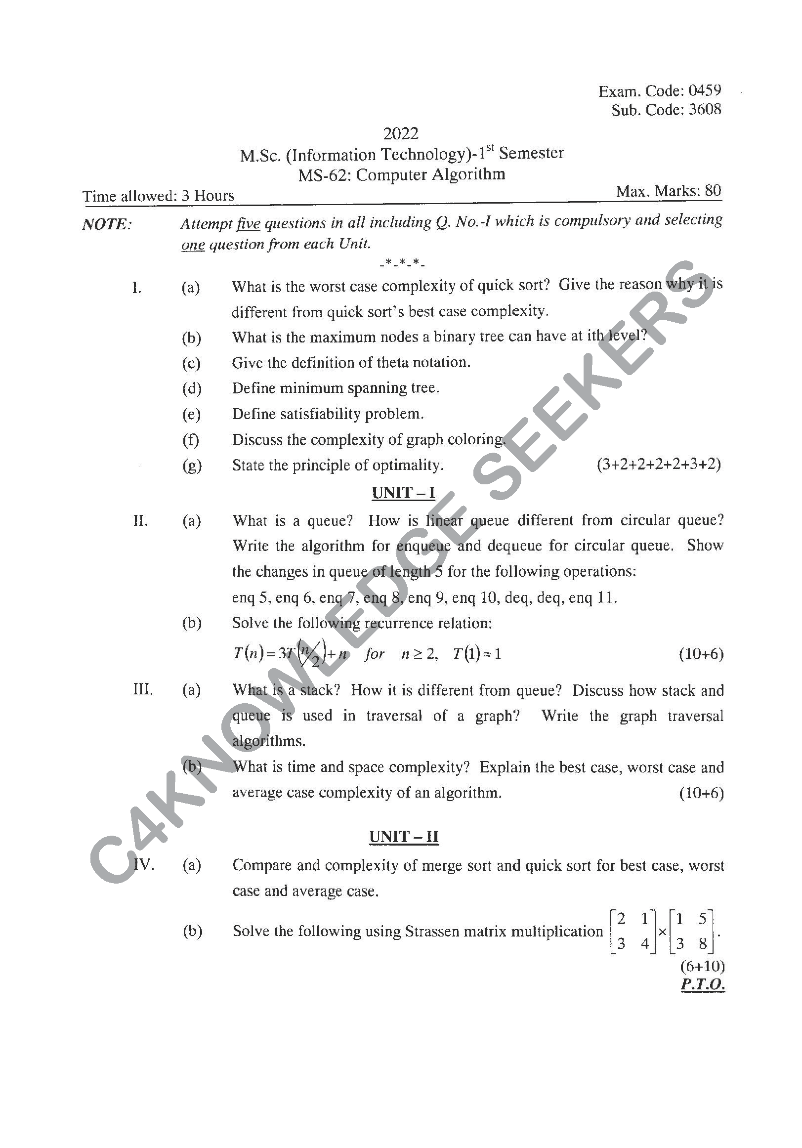 Question Paper 2021
