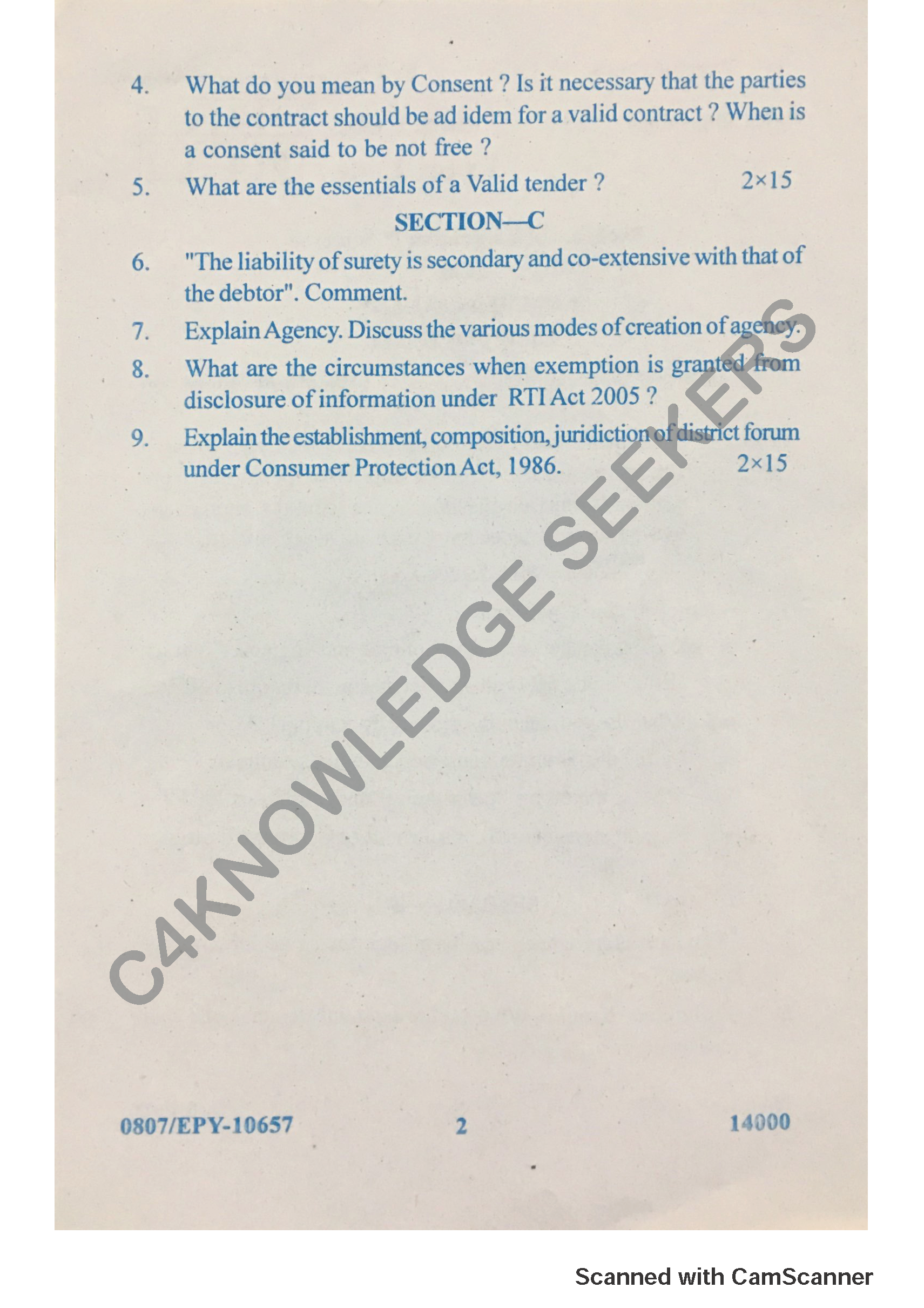 Question Paper 2018