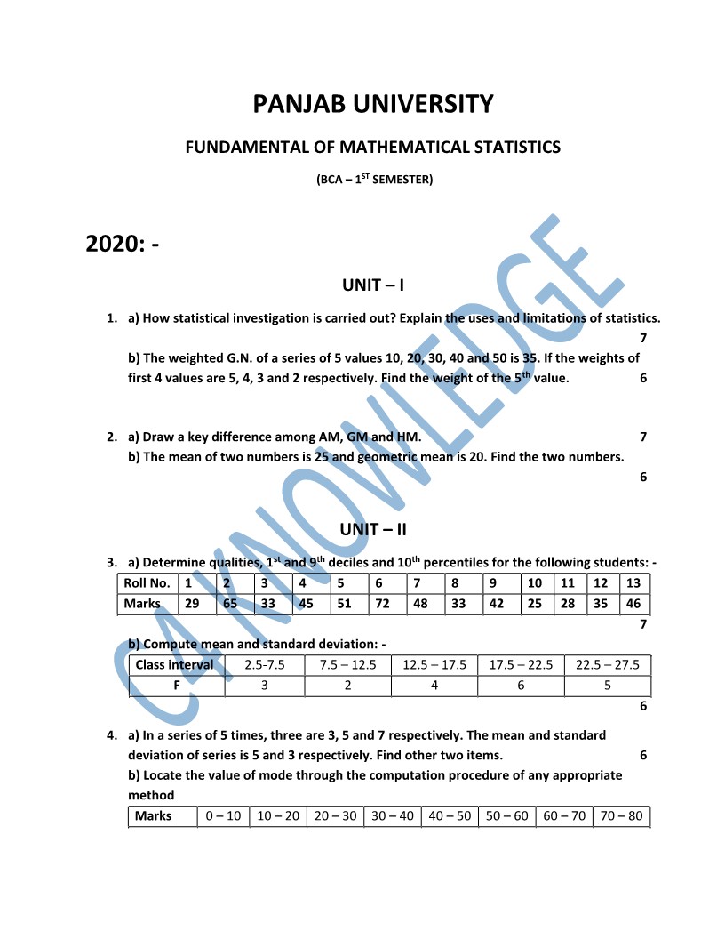 Question Paper 2020