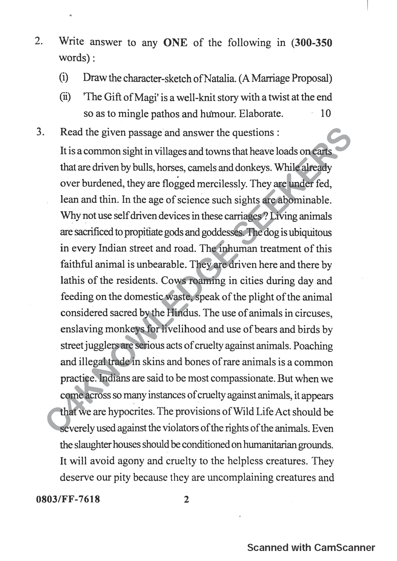 Question Paper 2019
