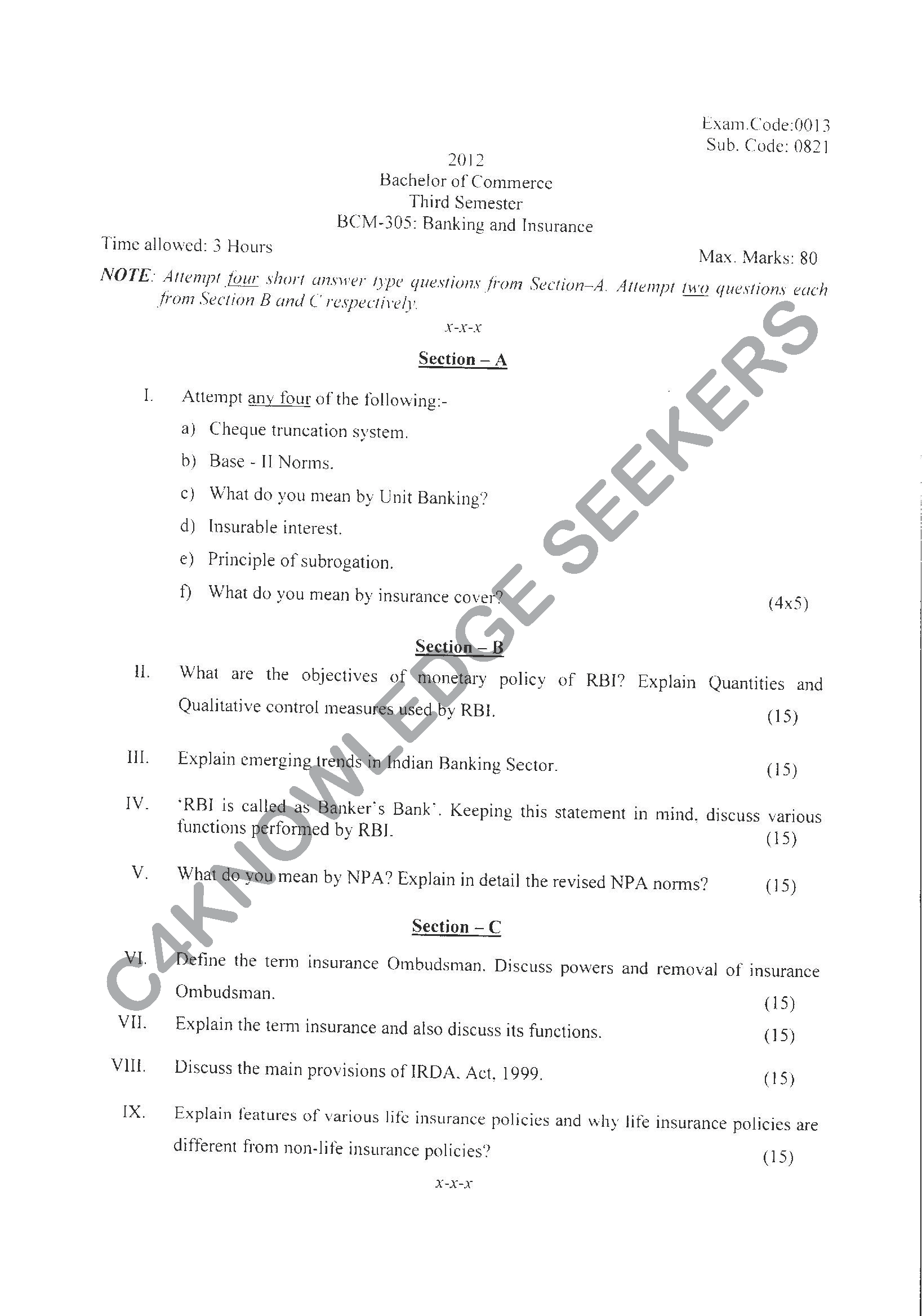 Question Paper 2021