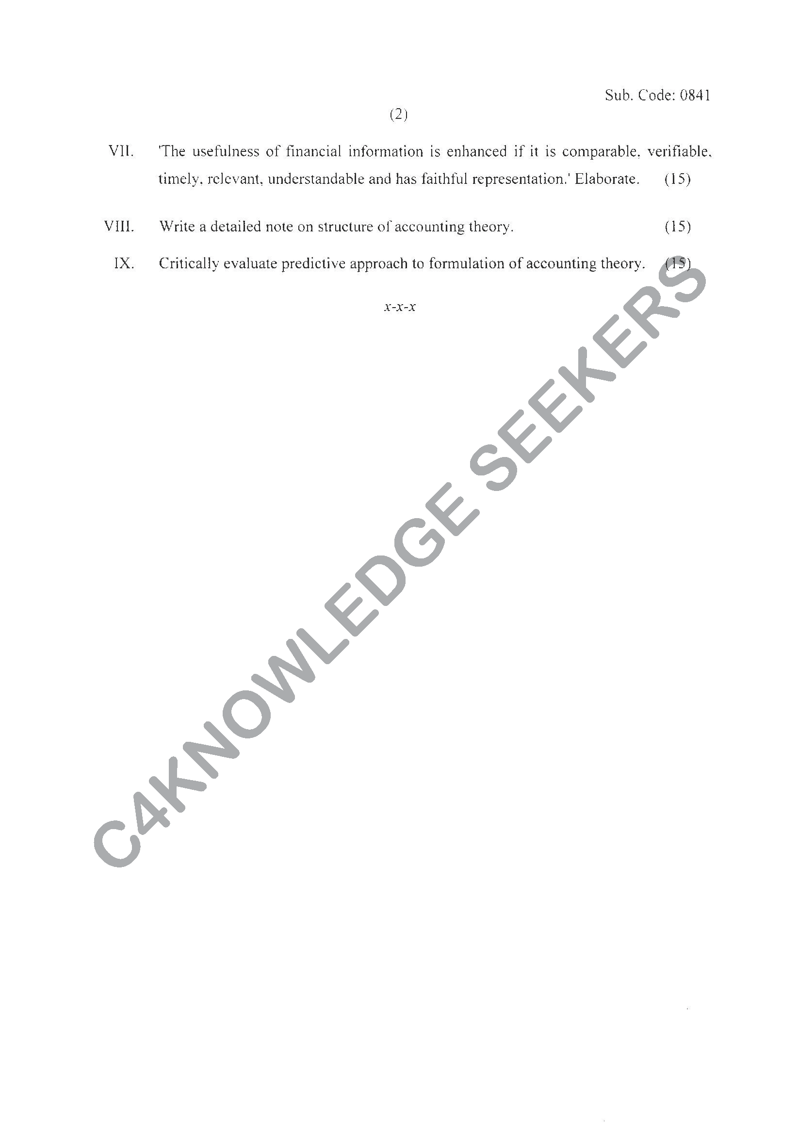 Question Paper 2021