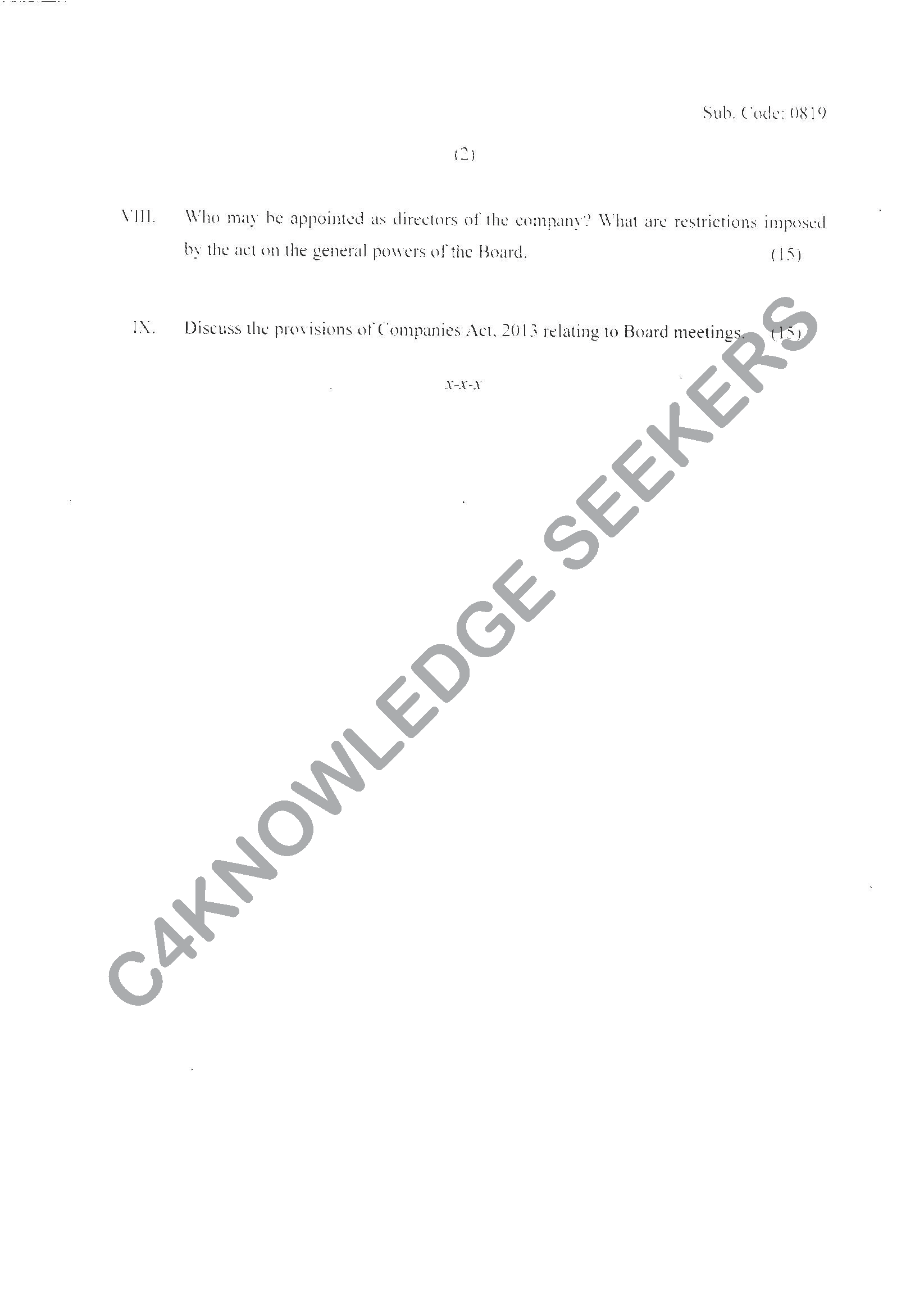 Question Paper 2021
