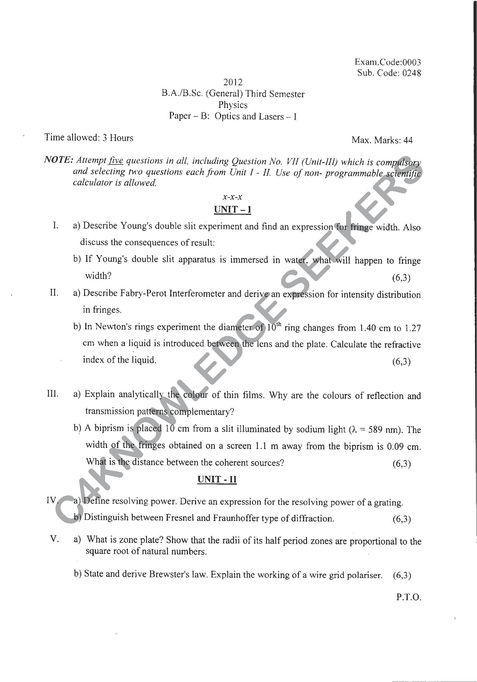 Question Paper 2021
