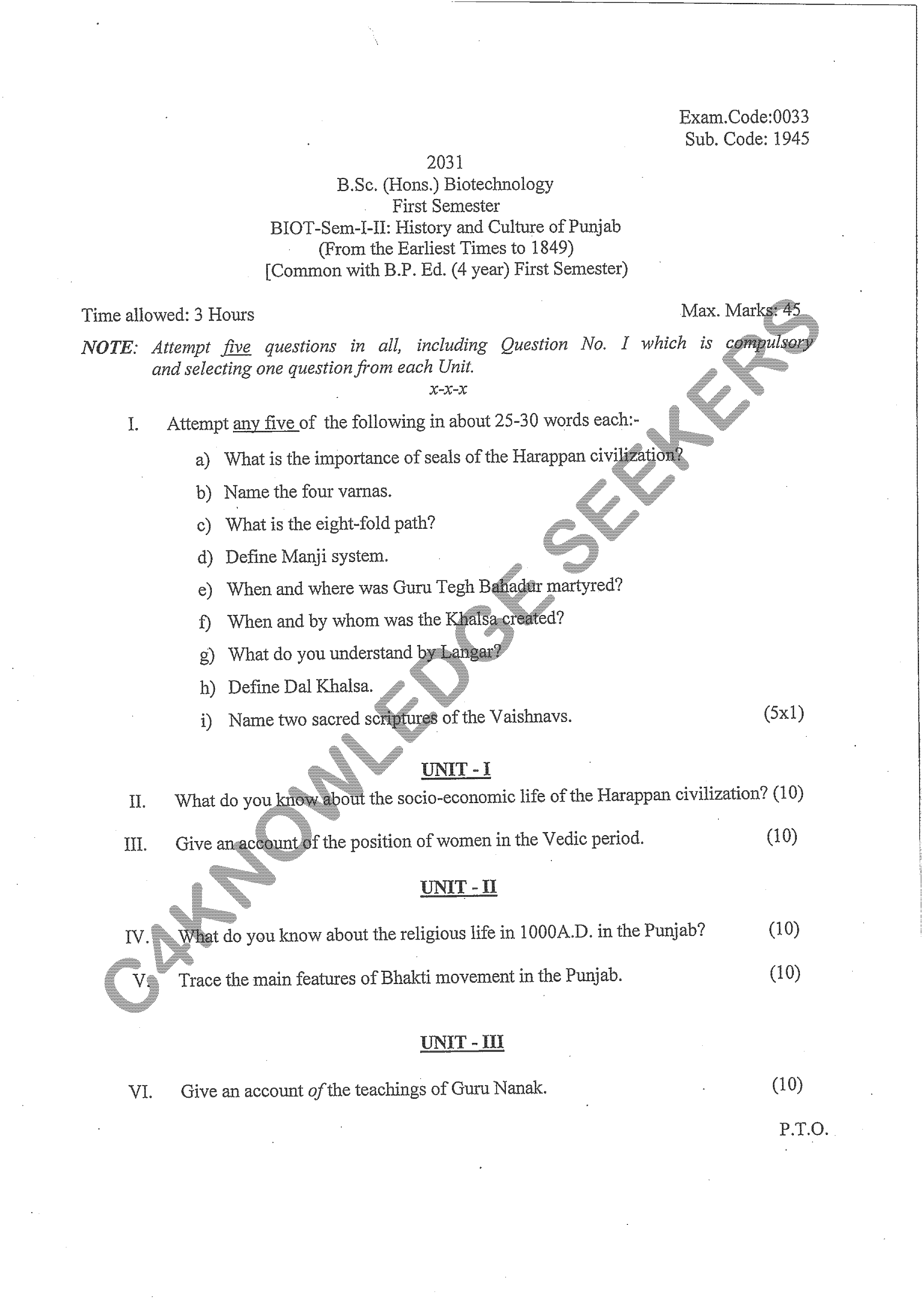 Question Paper 2020