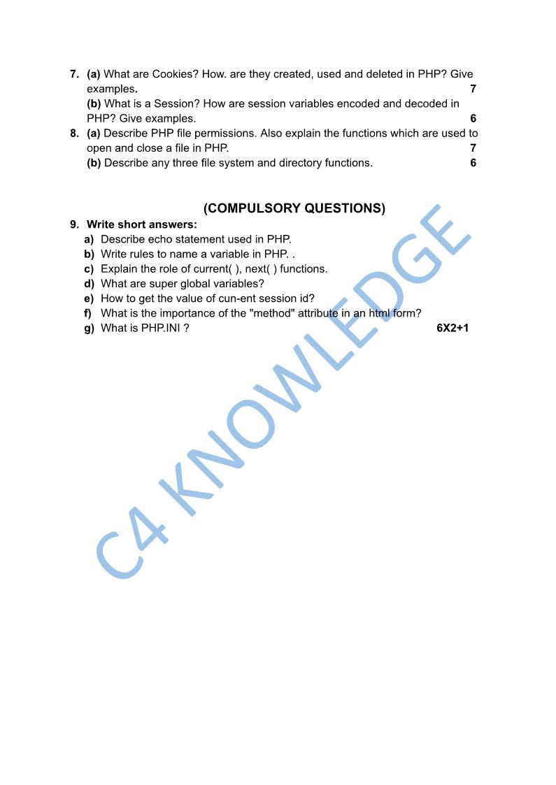 Question Paper 2018