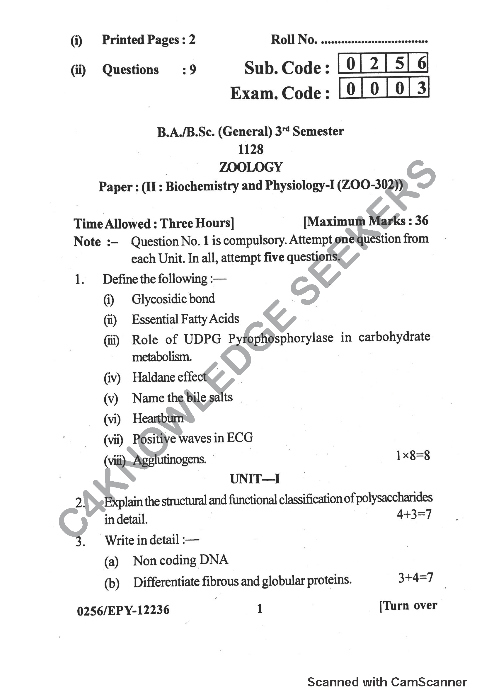 Question Paper 2018