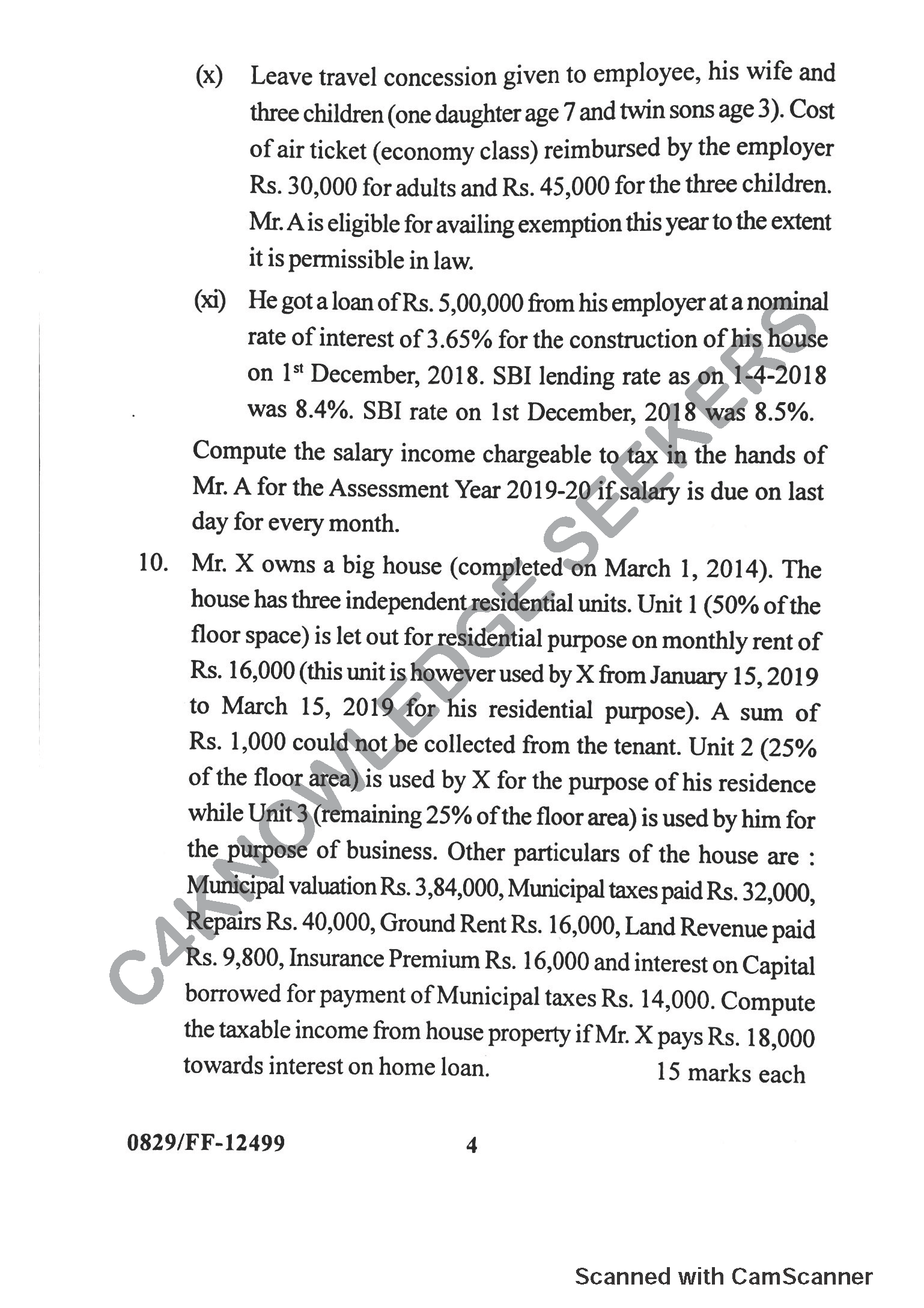 Question Paper 2019