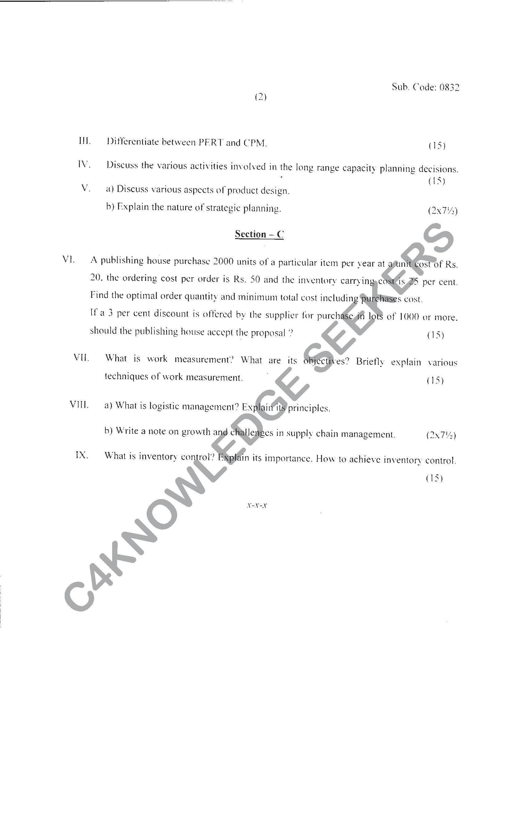 Question Paper 2021