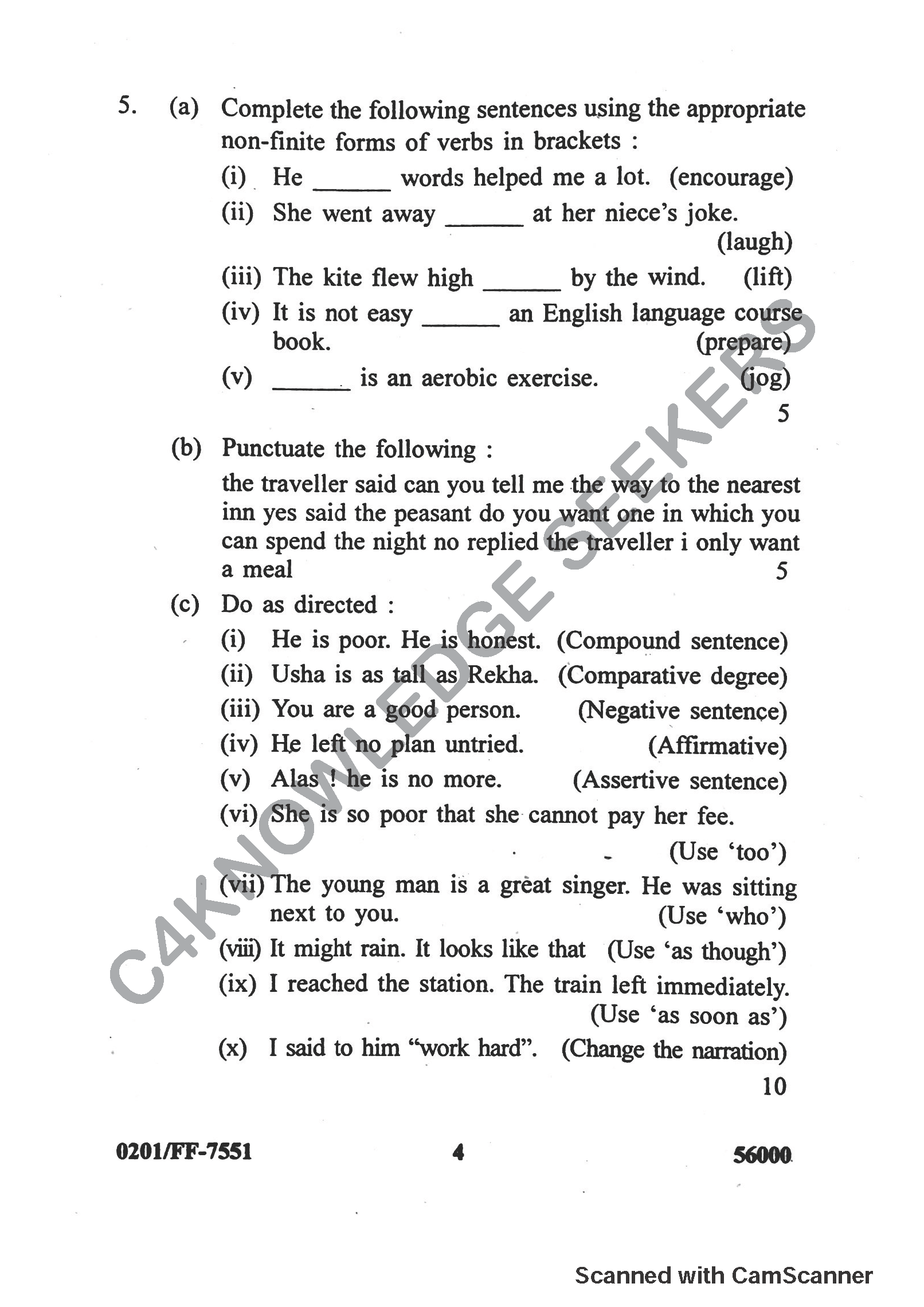 Question Paper 2019