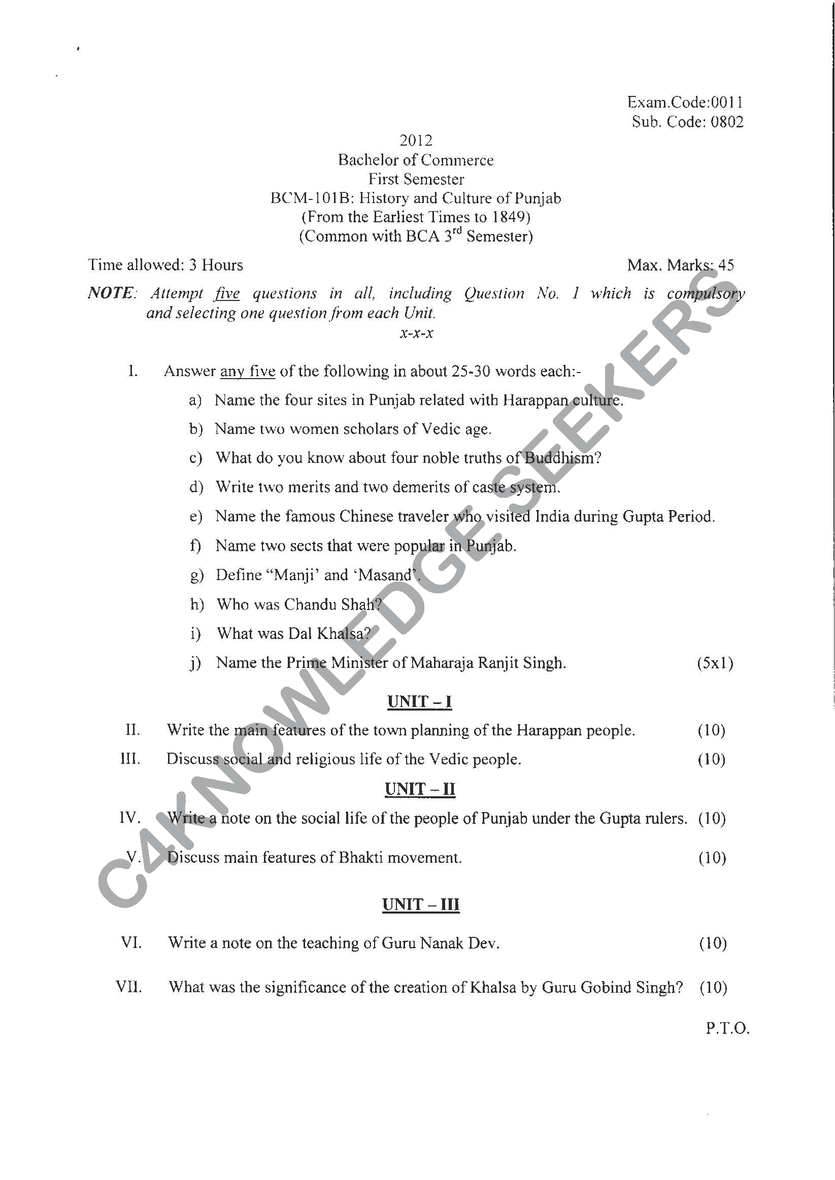 Question Paper 2021