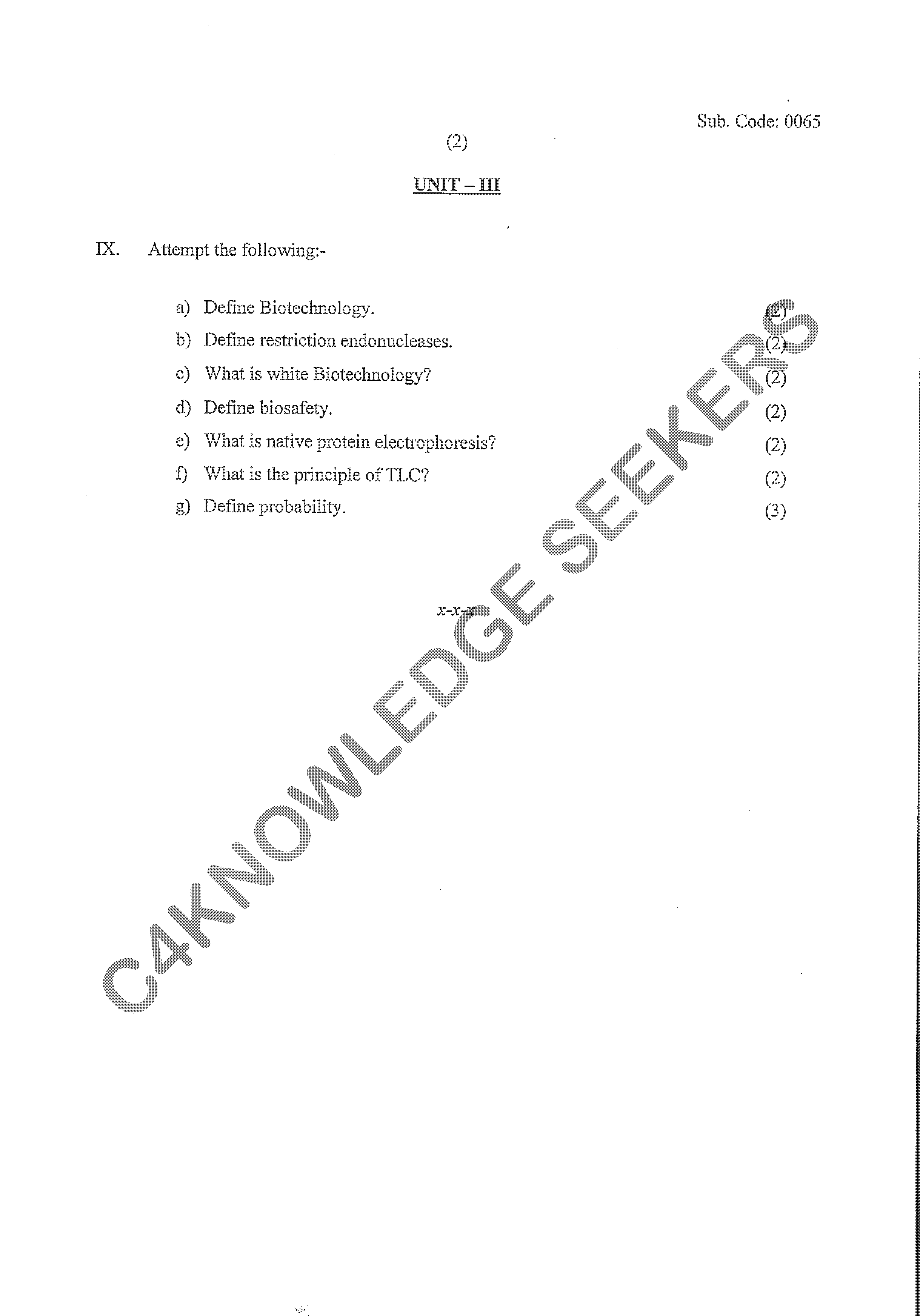 Question Paper 2020