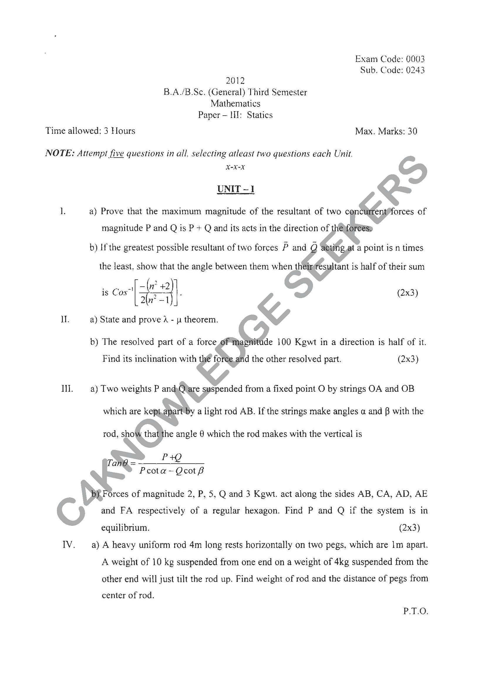 Question Paper 2021