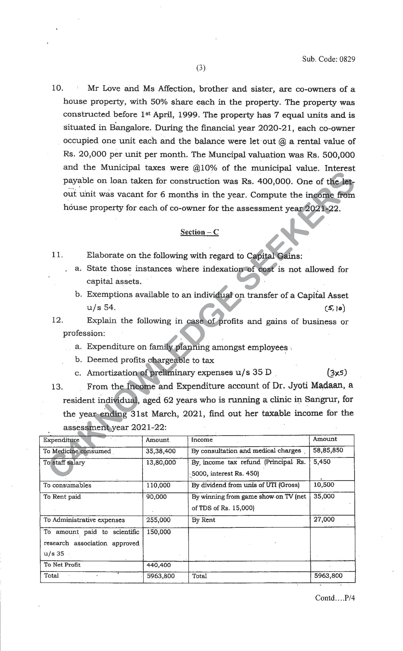 Question Paper 2021