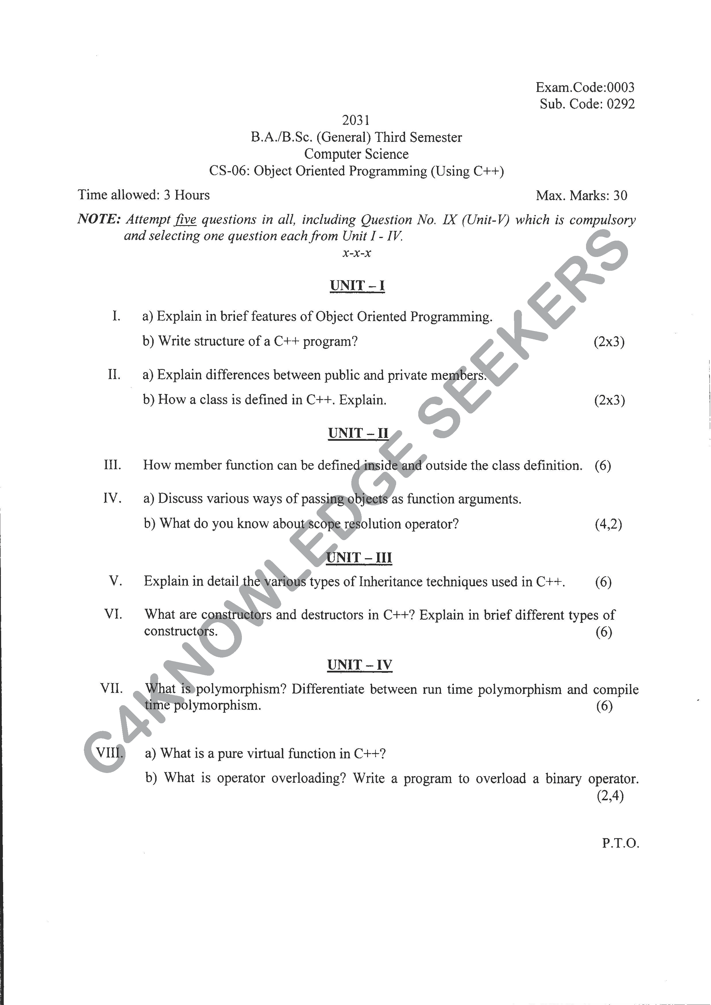 Question Paper 2020