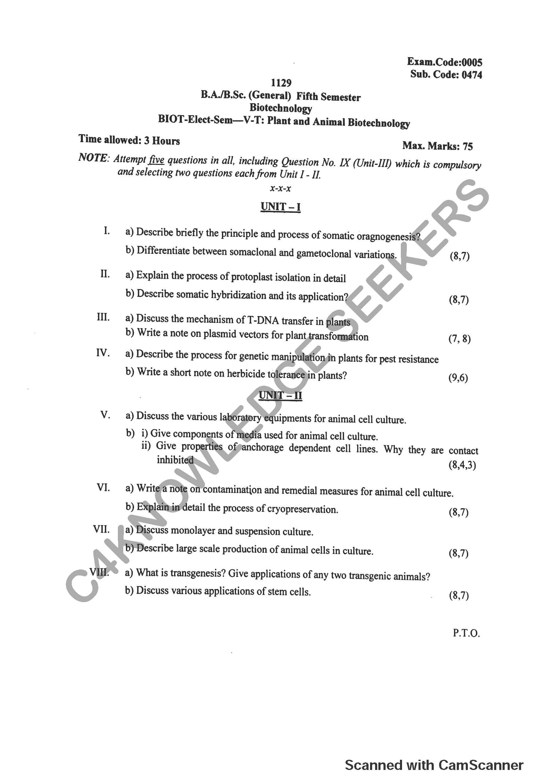 Question Paper 2019