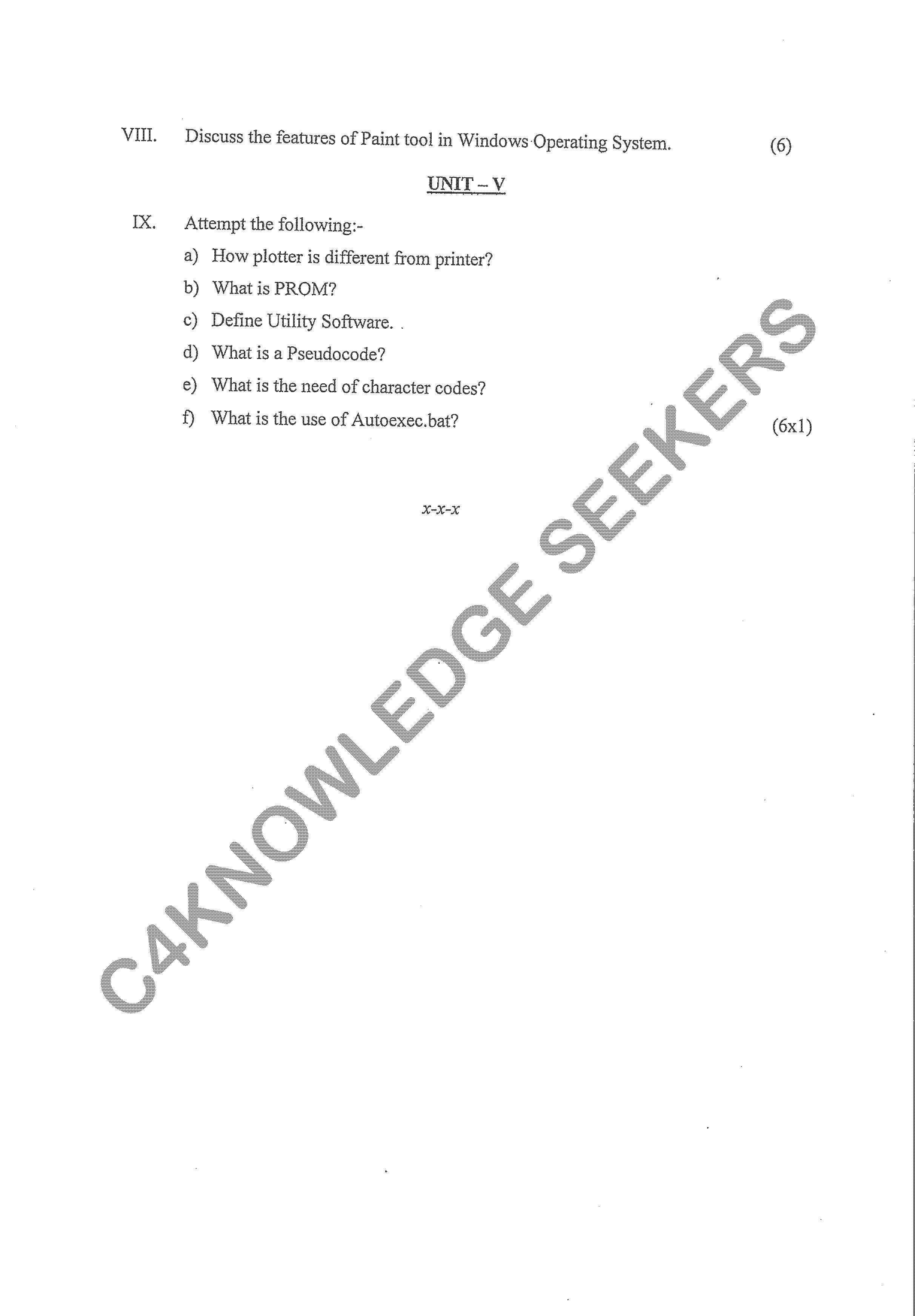 Question Paper 2020