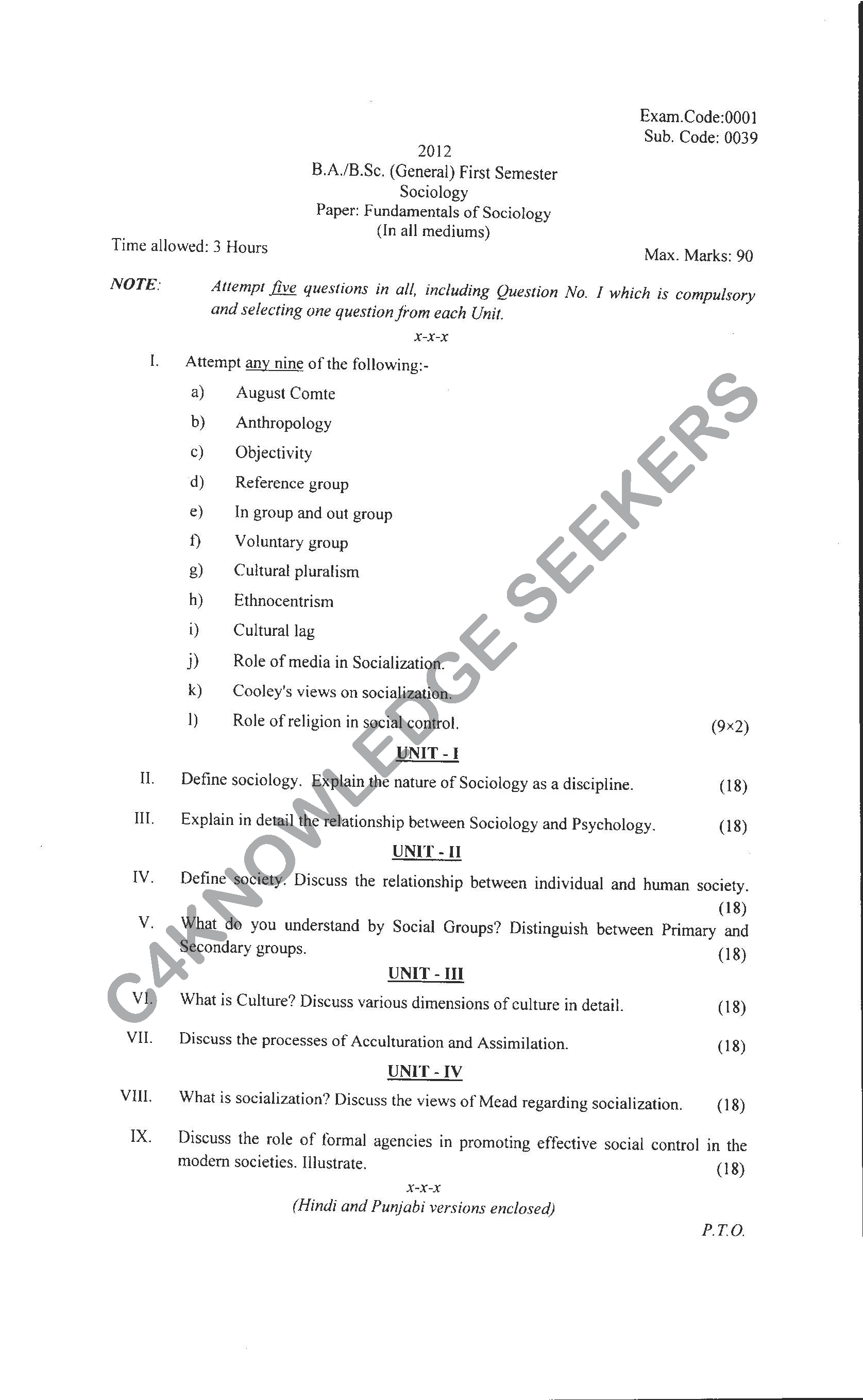 Question Paper 2021