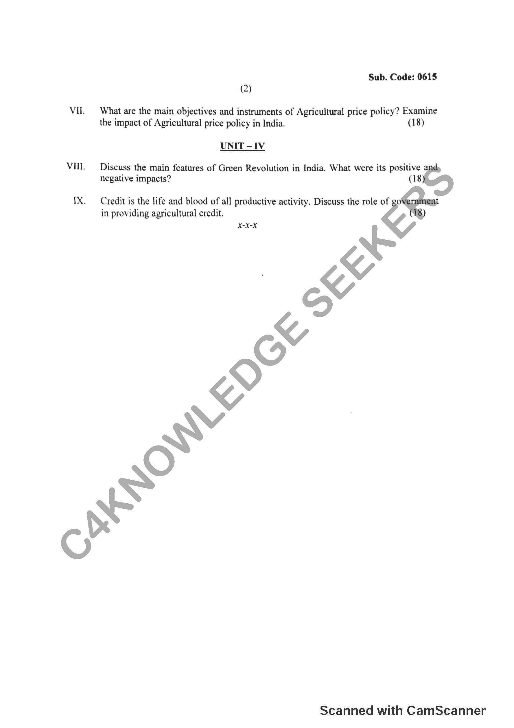 Question Paper 2019