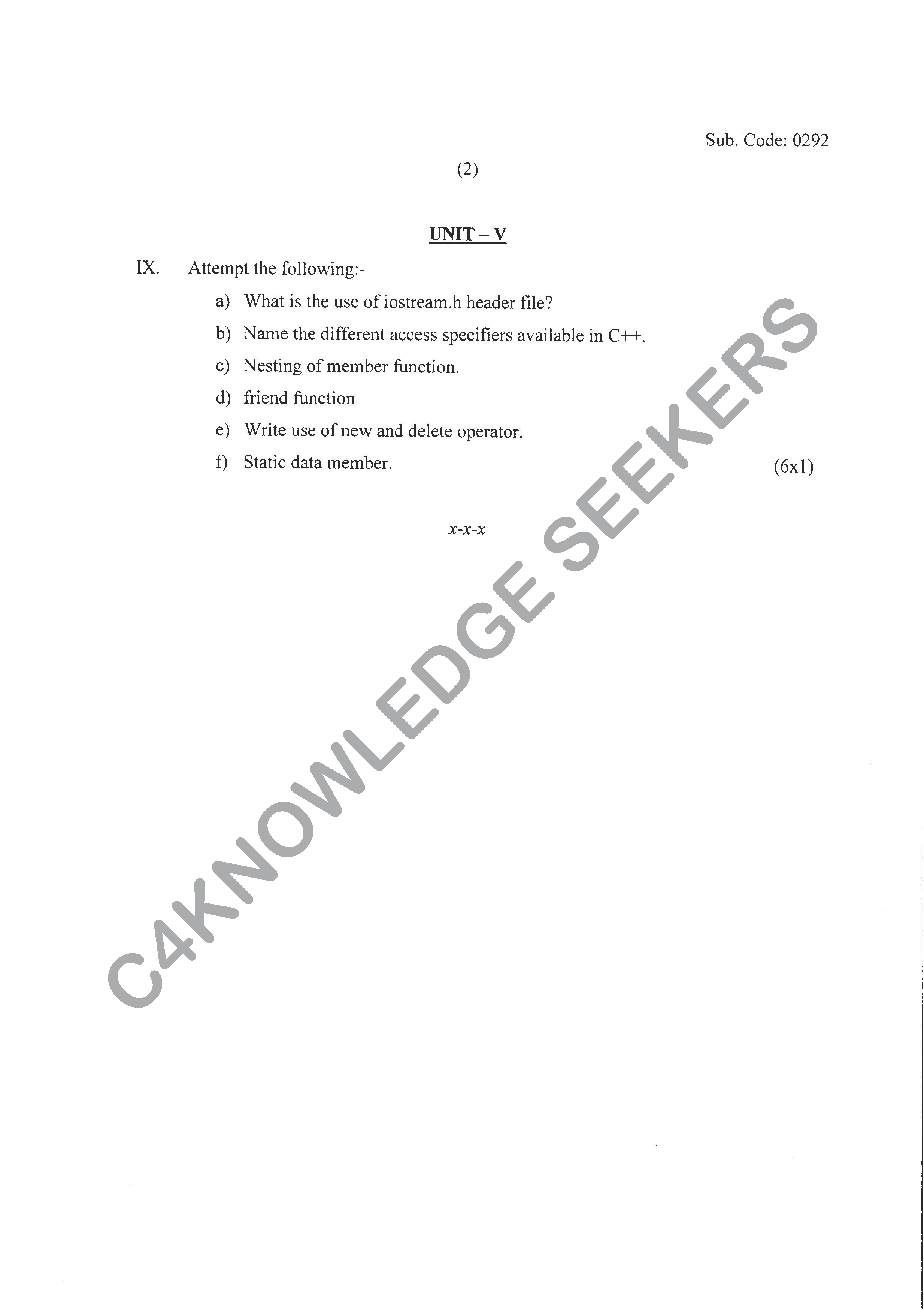 Question Paper 2020