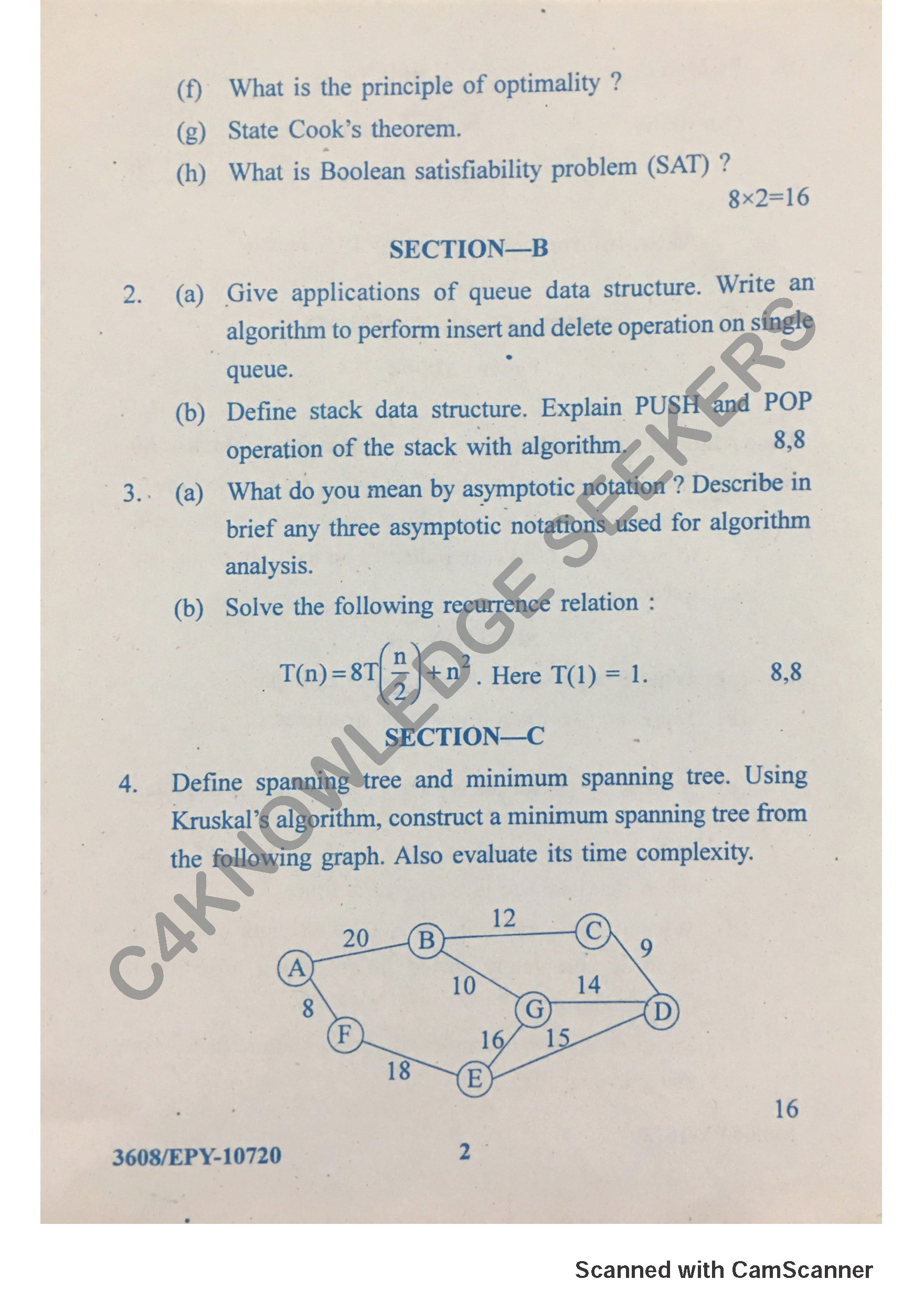 Question Paper 2018