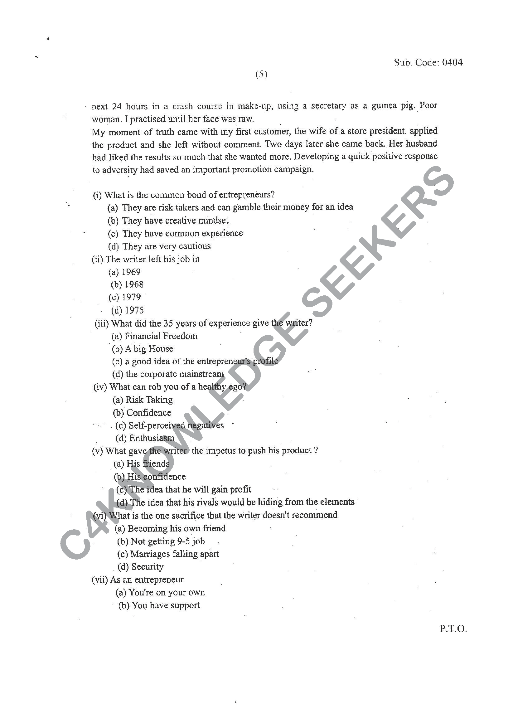 Question Paper 2021