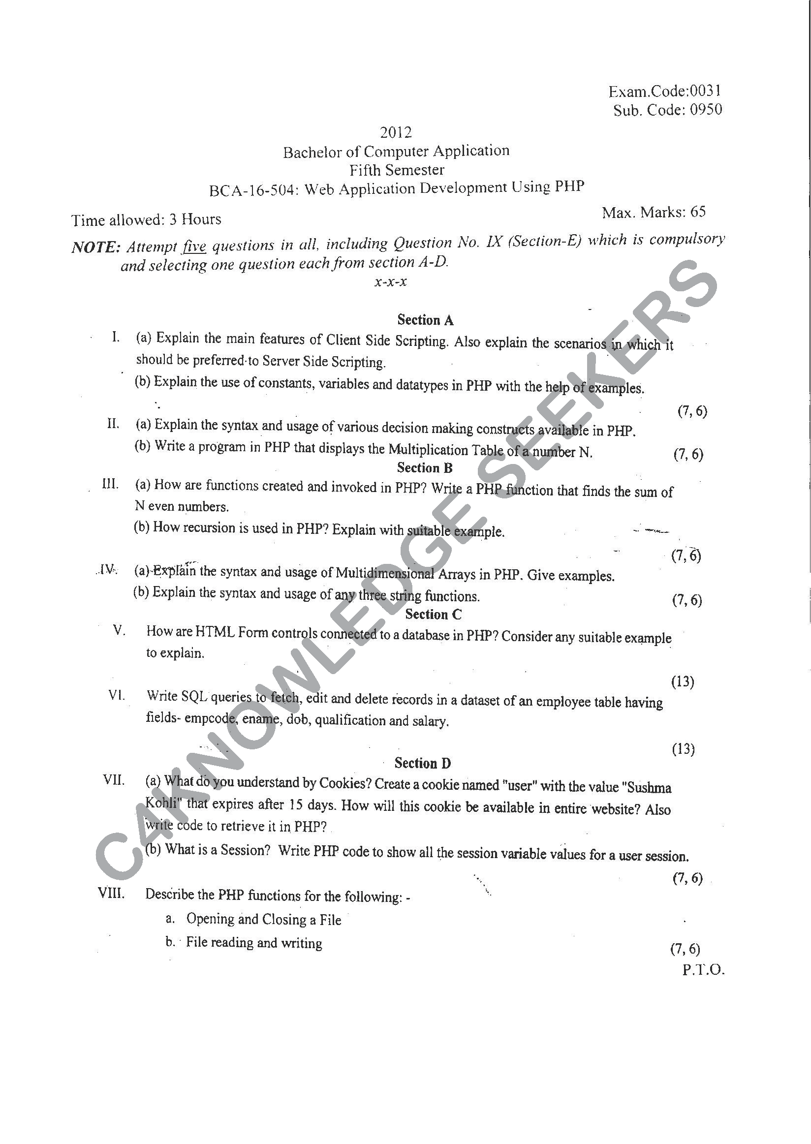 Question Paper 2021
