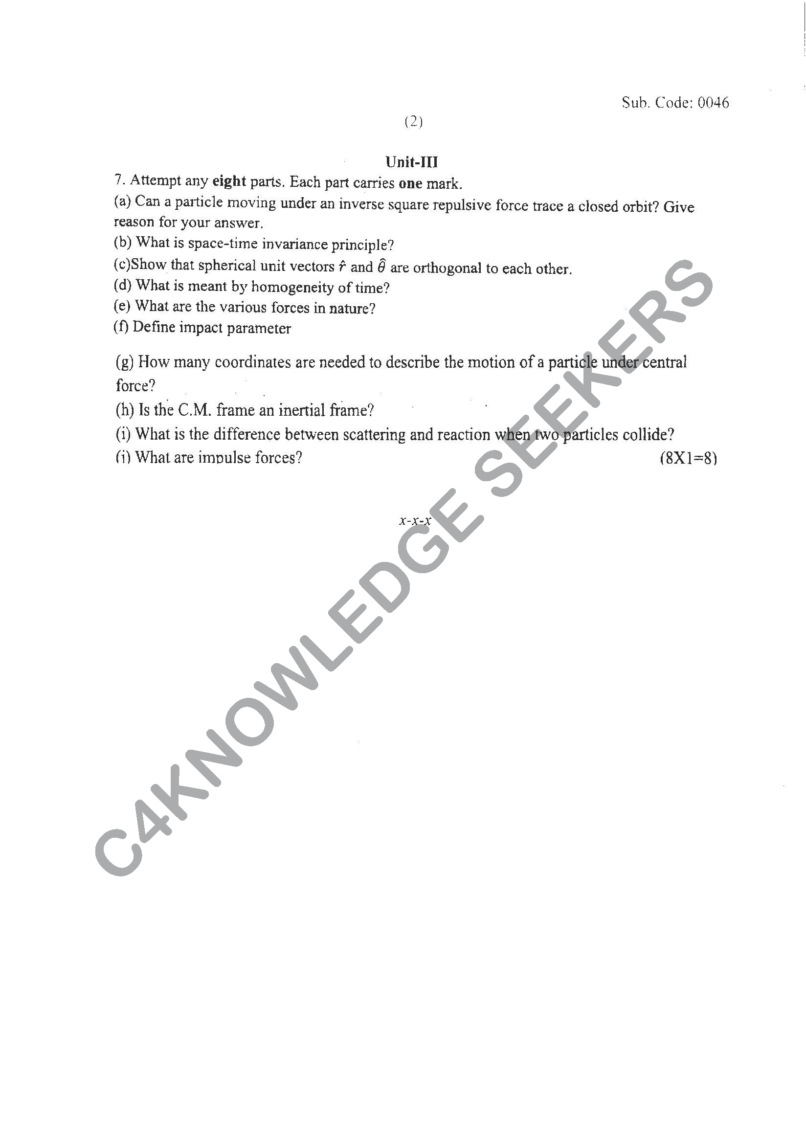 Question Paper 2021