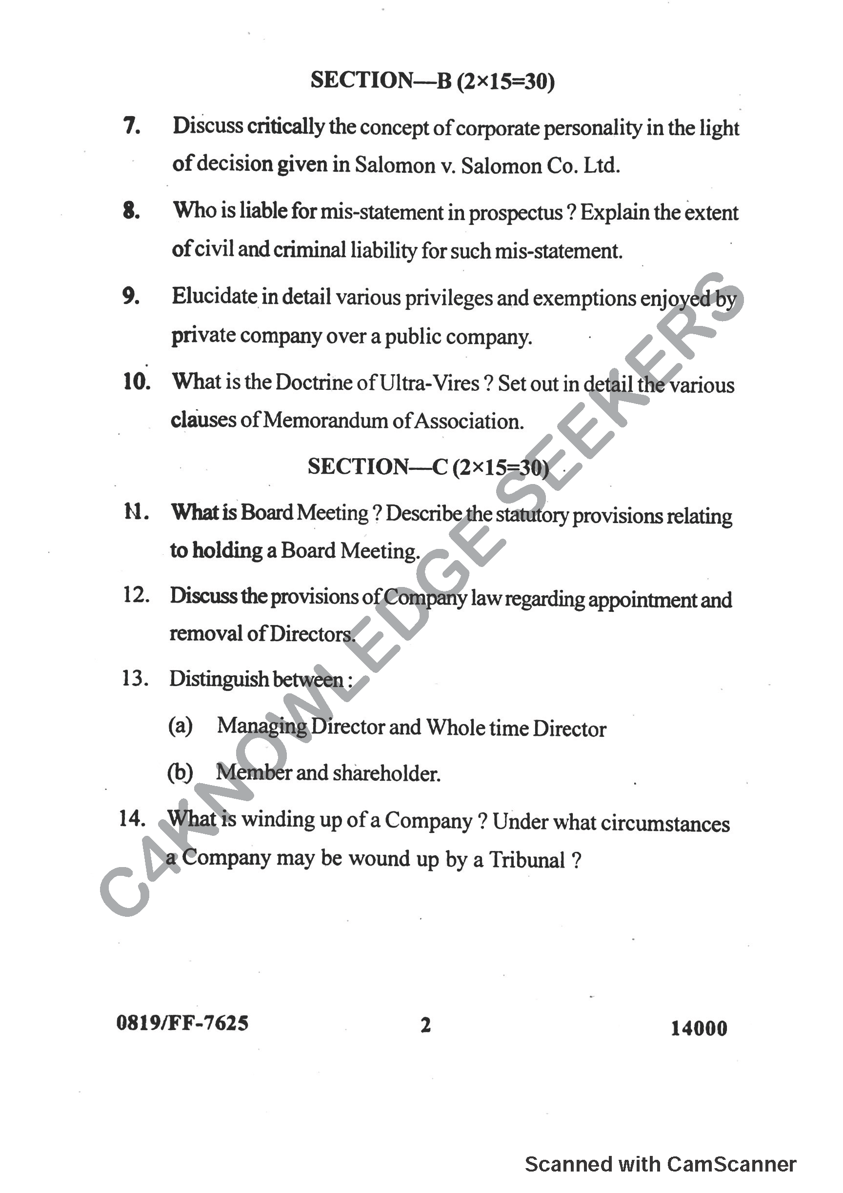 Question Paper 2019