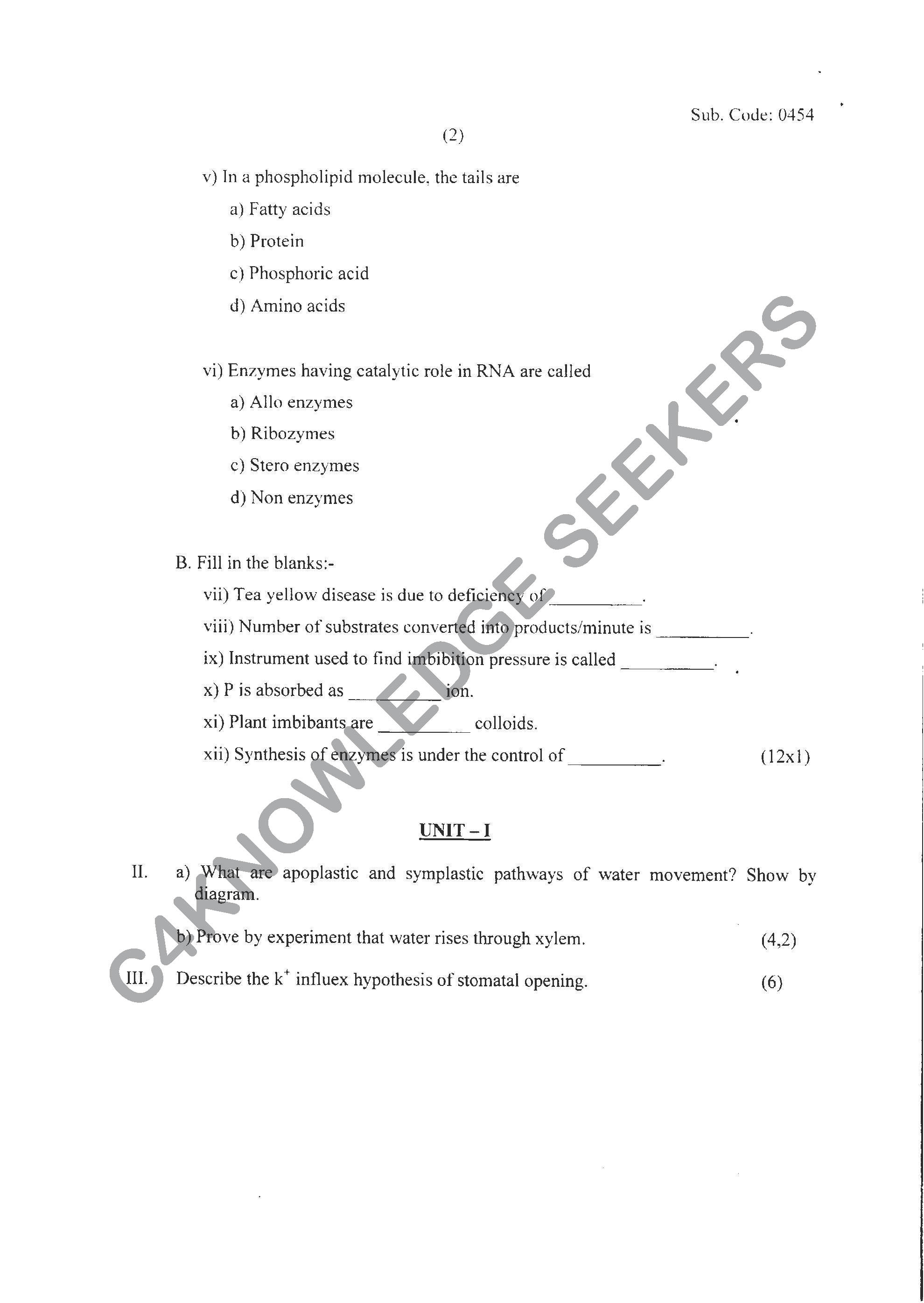 Question Paper 2021