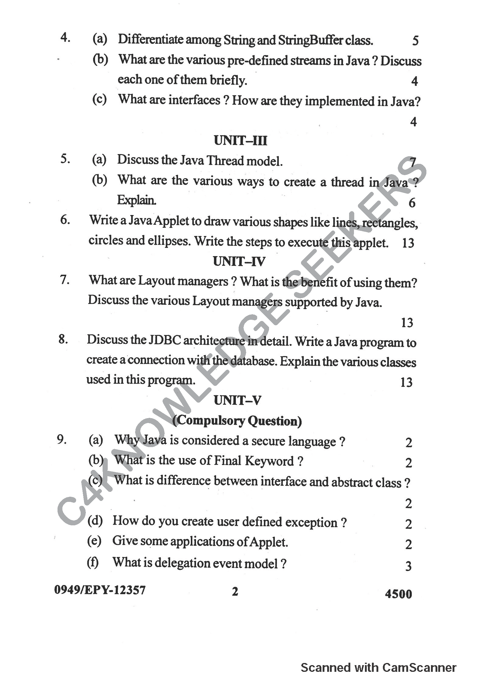 Question Paper 2018