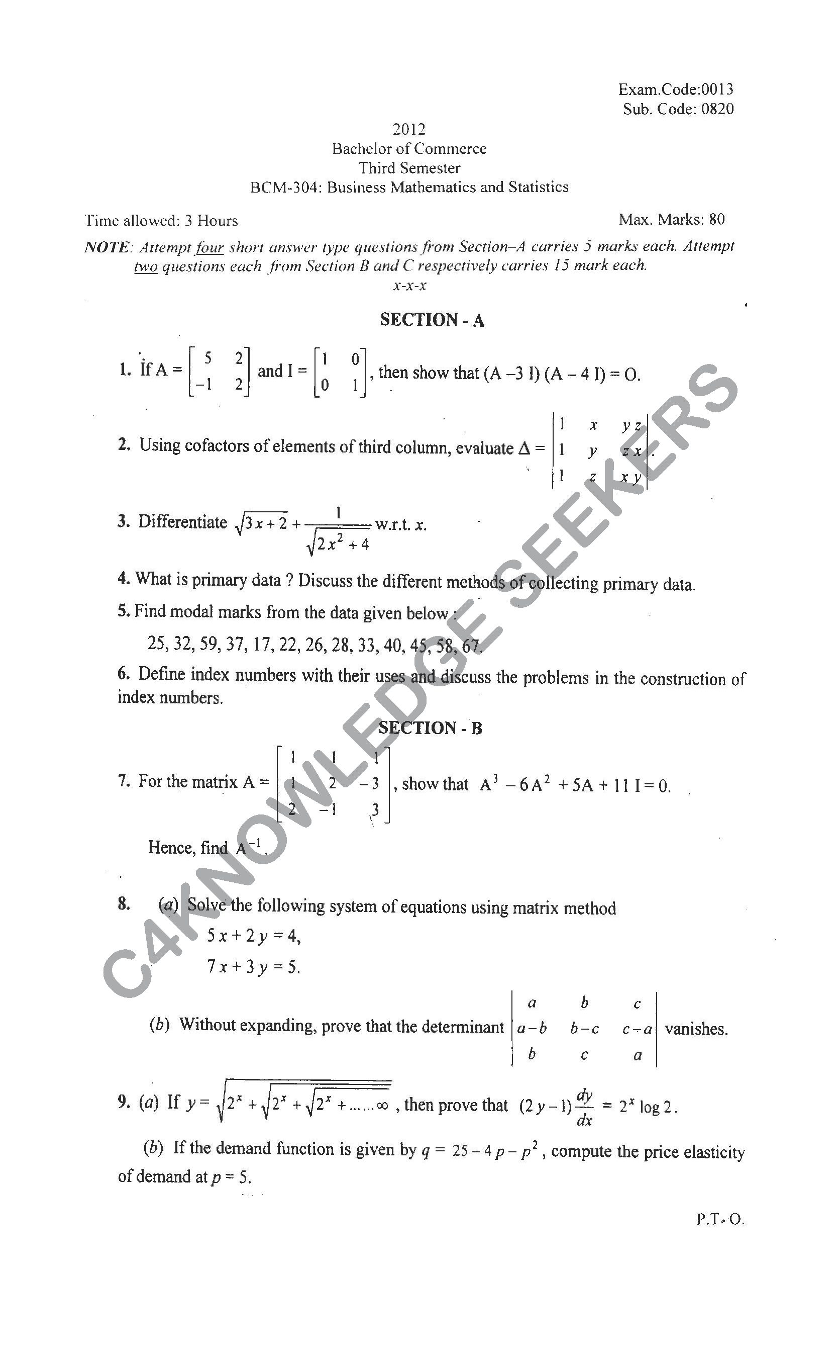 Question Paper 2021