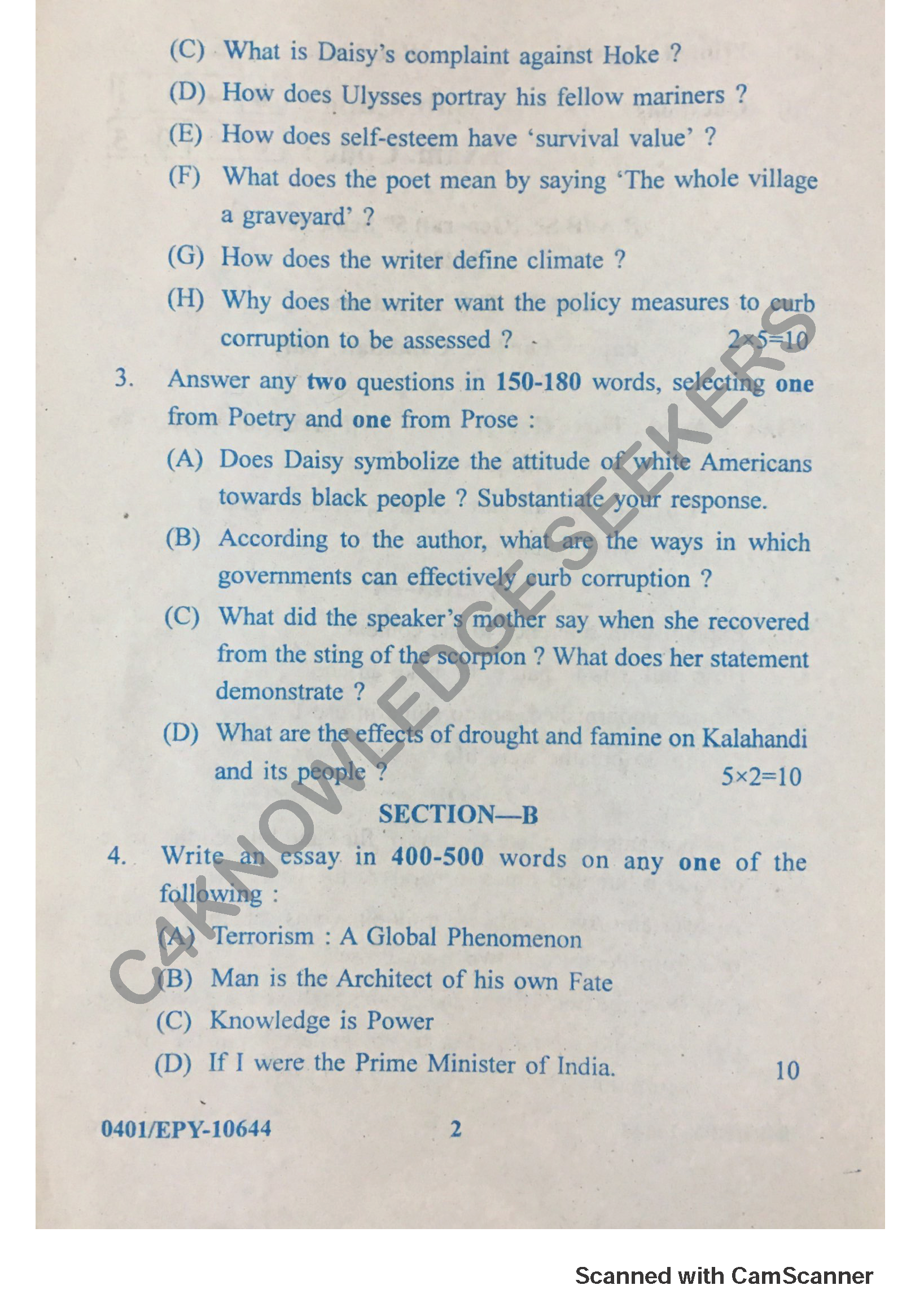 Question Paper 2018