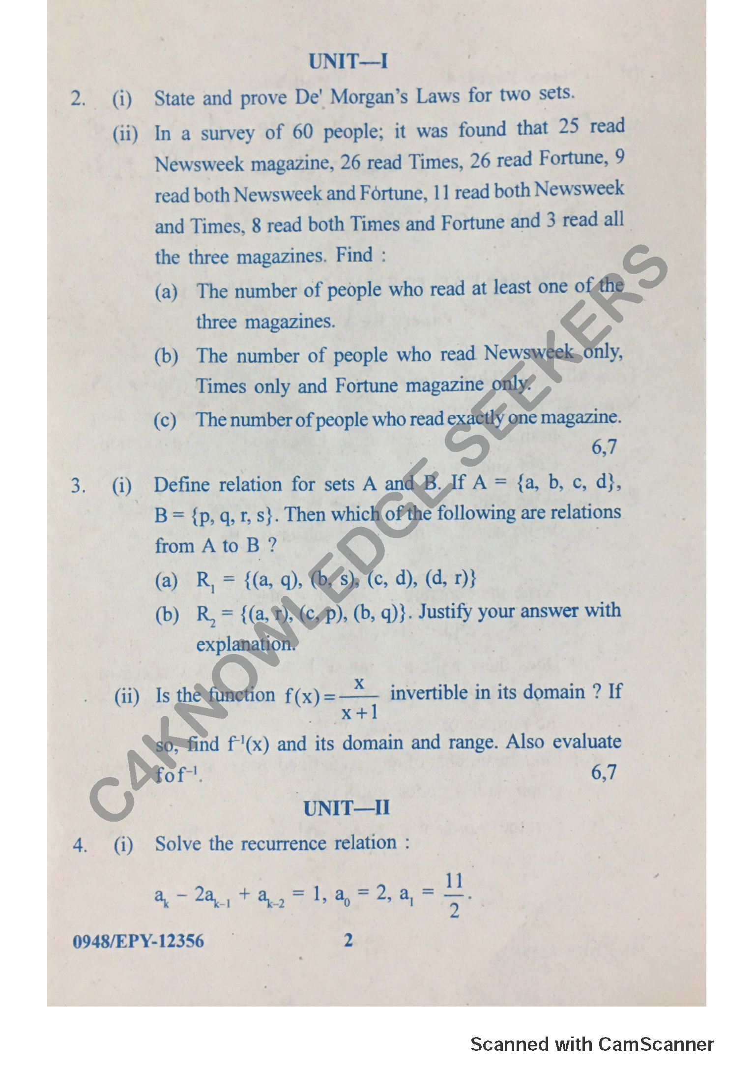 Question Paper 2018