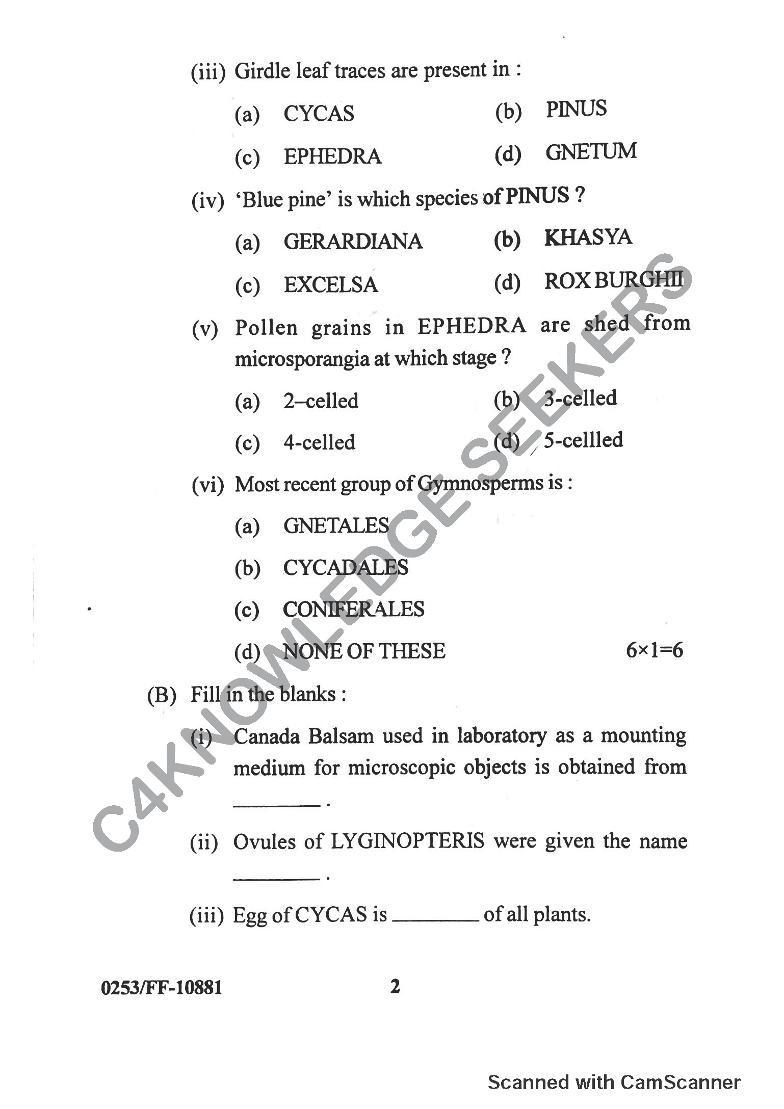Question Paper 2019