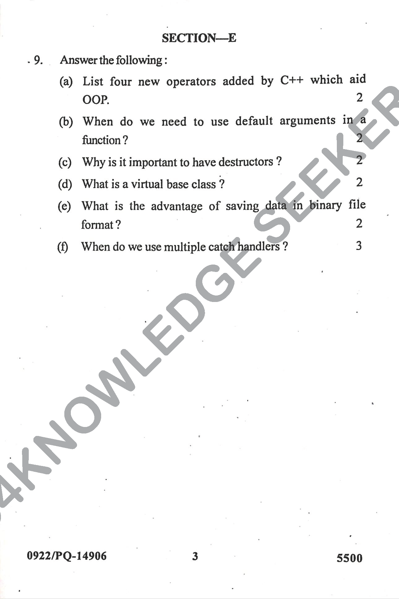 Question Paper 2022