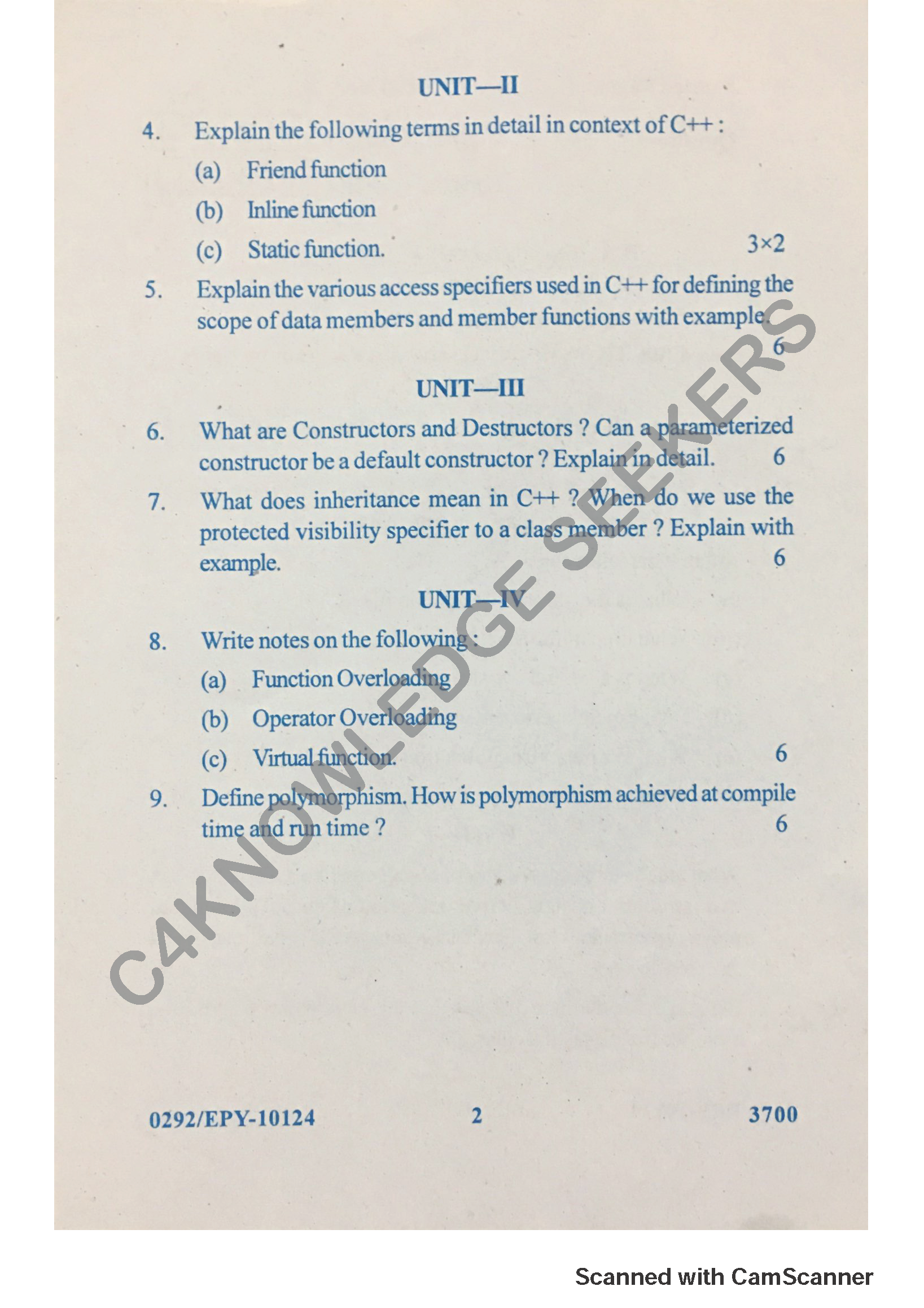 Question Paper 2018