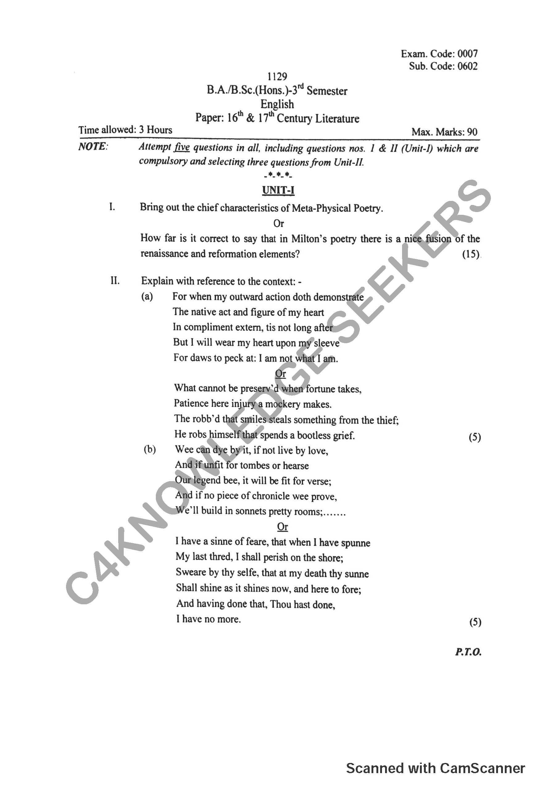 Question Paper 2019