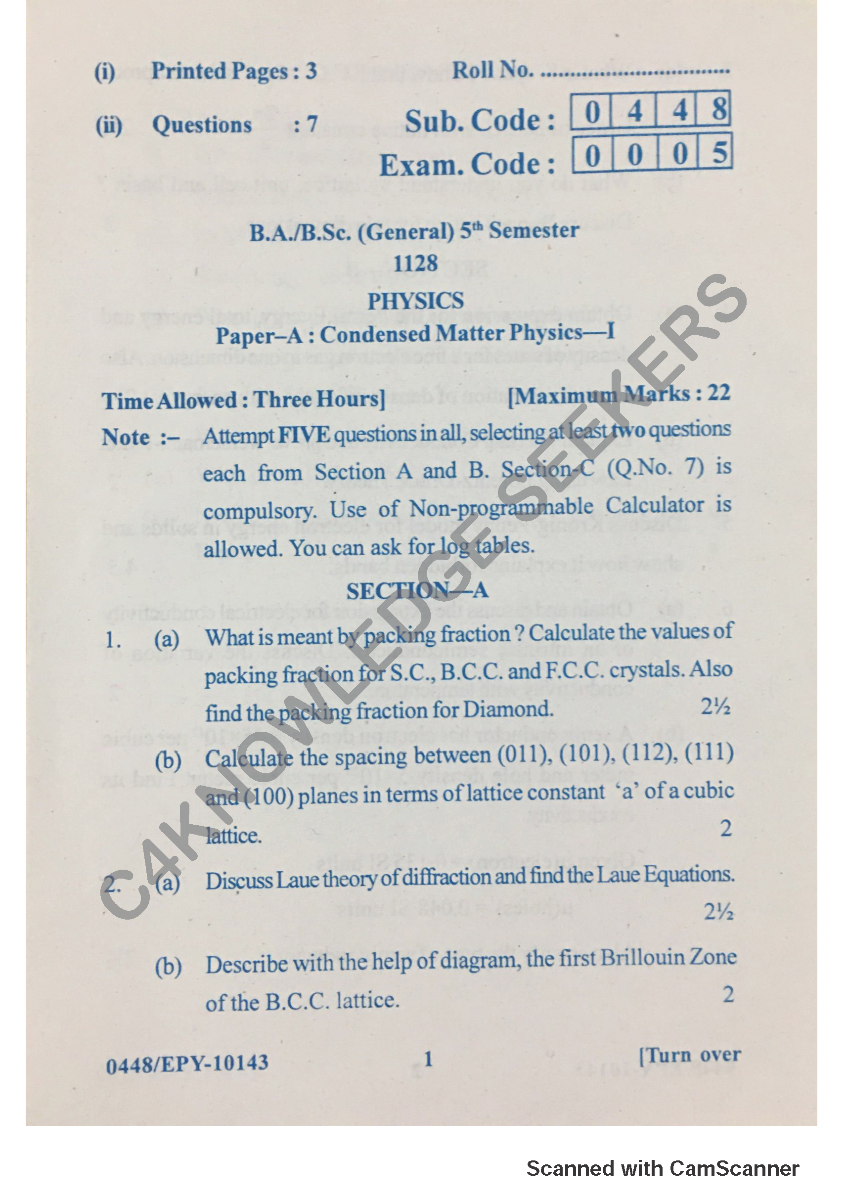 Question Paper 2018